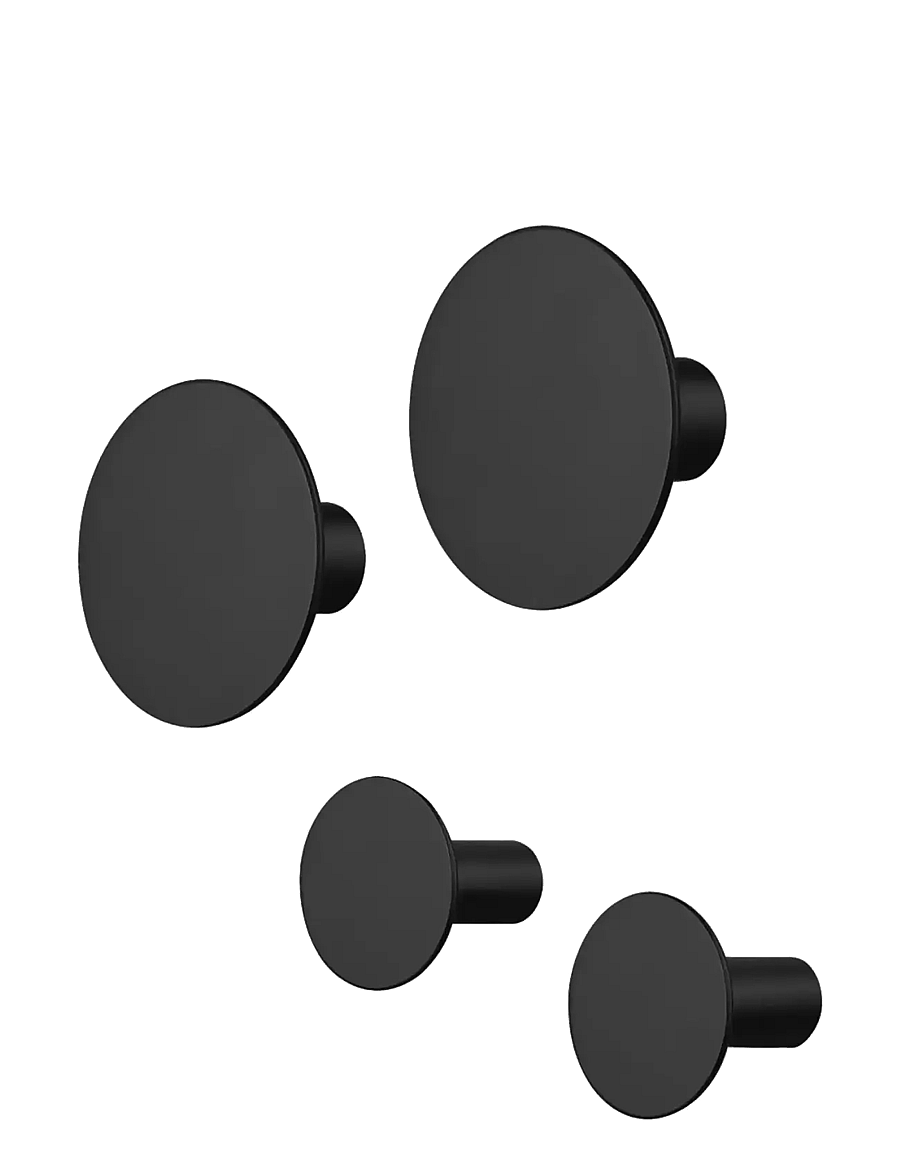 Blomus - Set of 4 Wall Hooks - Ø 8,5 cm / Ø 5 cm - PONTO - Black - haken - black - 1