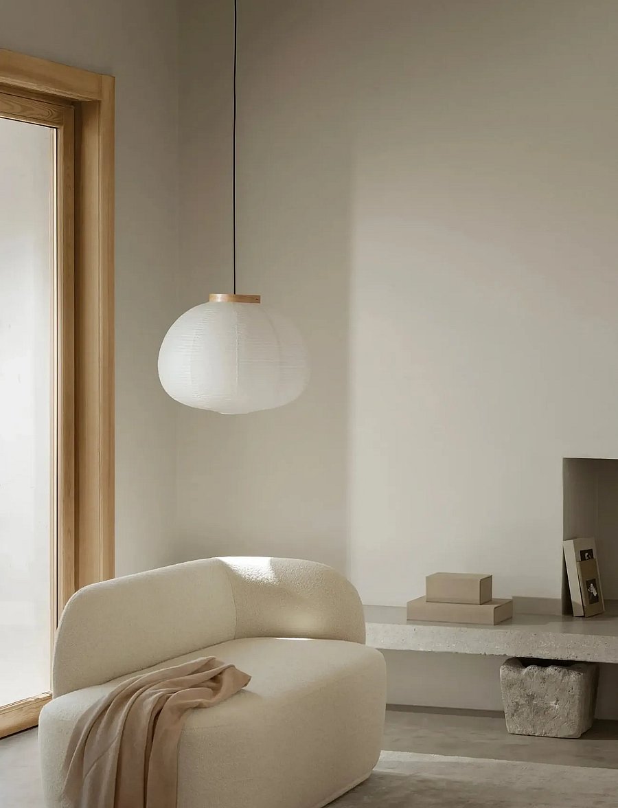 Blomus - Pendant Lamp - 48 cm, Ø 60 cm - KAMI - Oak - pendellampen - oak - 0