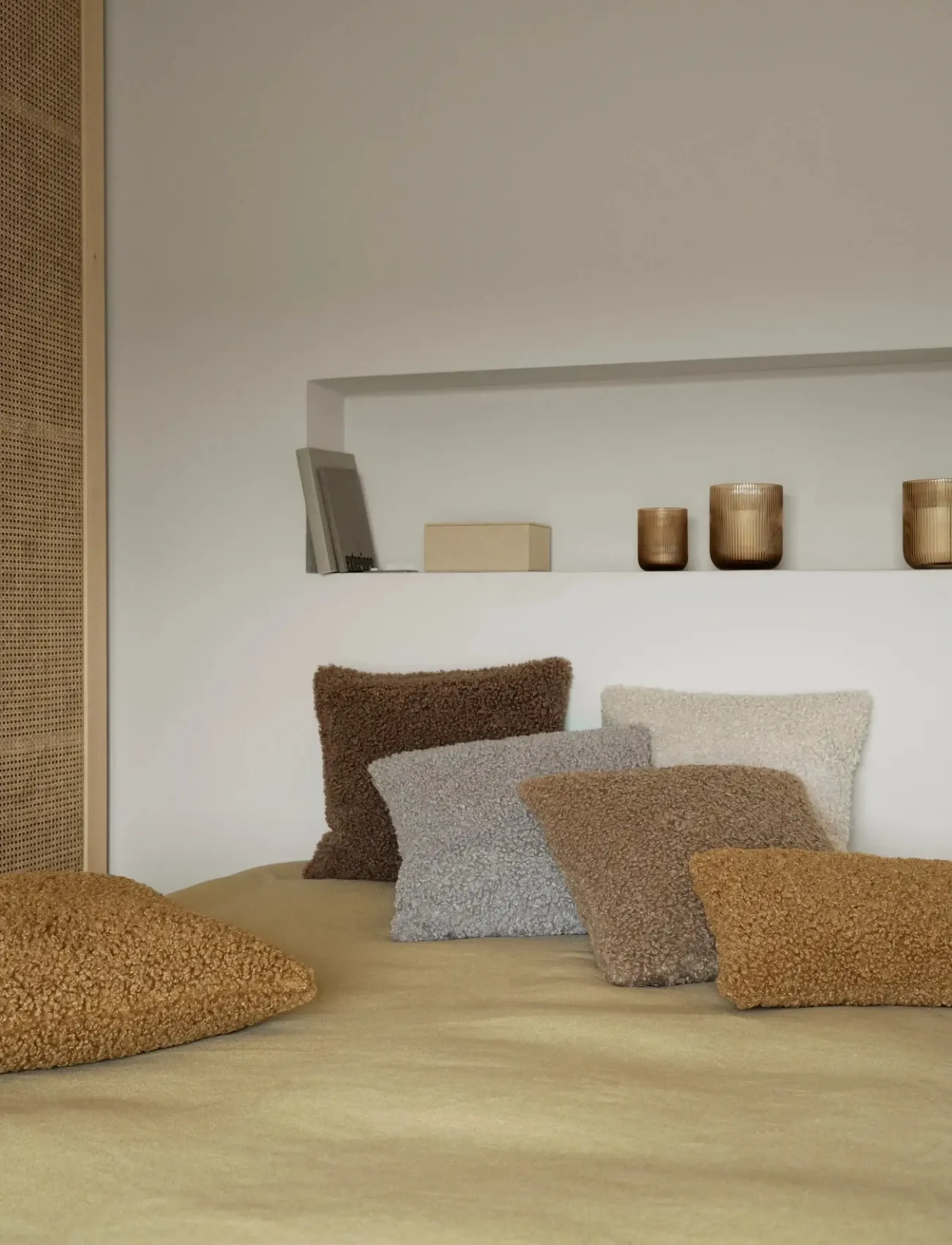 Blomus Cushion Cover - 50 X 50 cm - Teddy - Moonbeam, L 50 cm, White, Puder & Tæpper > Pudebetræk, Unisex