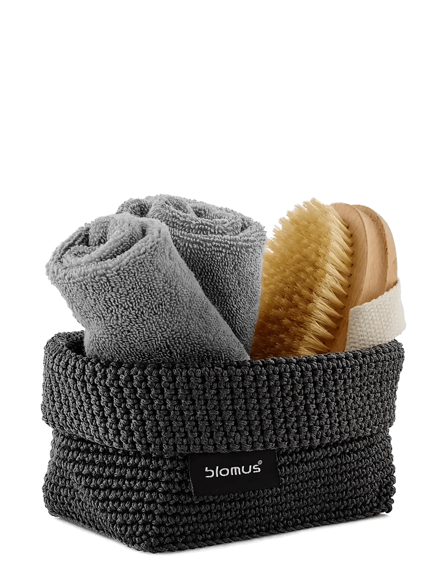 Blomus - Crochet Rope Basket M - 15 x 10 x 9 cm - TELA - Anthracite - aufbewahrungskörbe - anthracite - 0