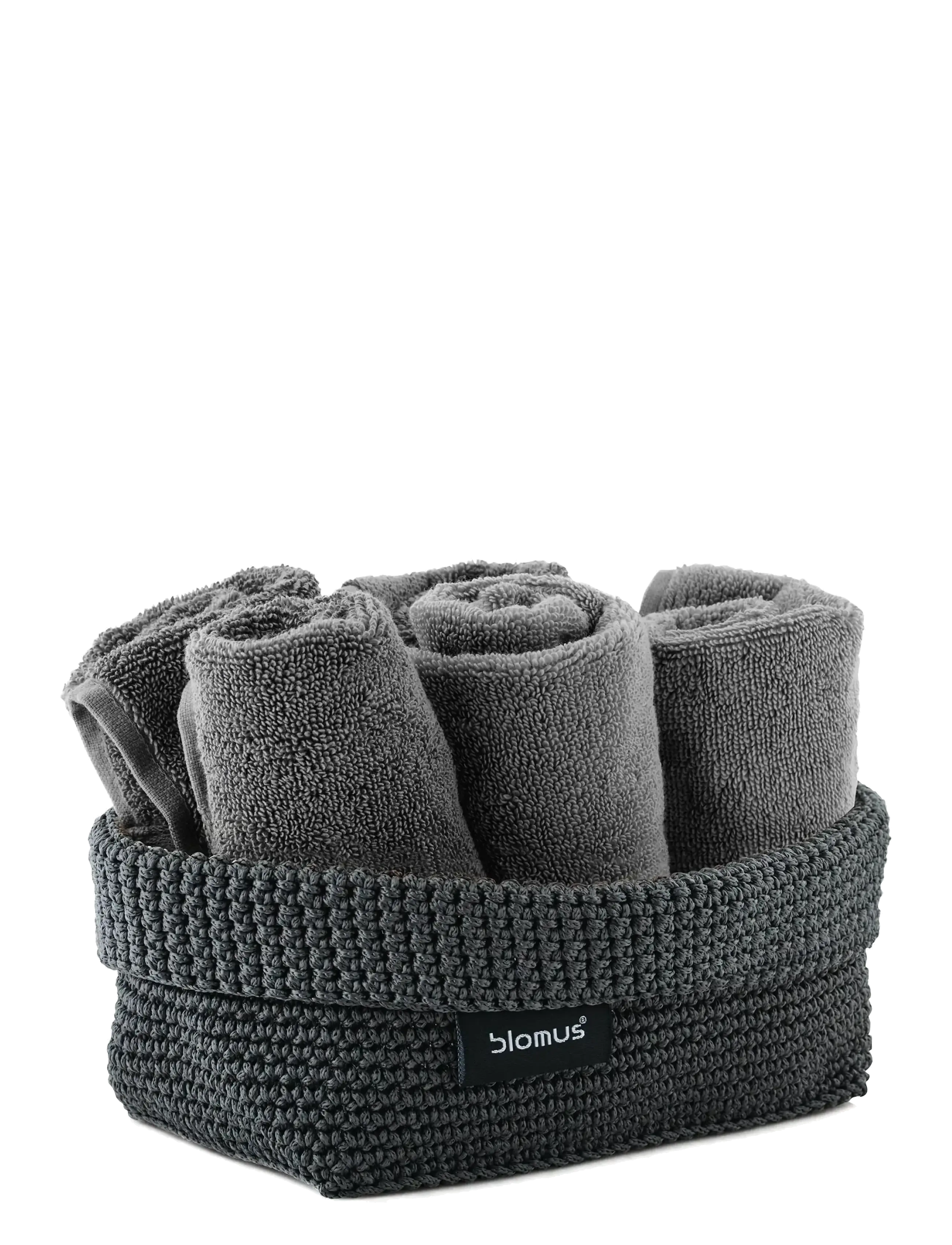 Blomus - Crochet Rope Basket L - 20 x 12 x 9 cm - TELA - Anthracite - mad opbevaring - anthracite - 1