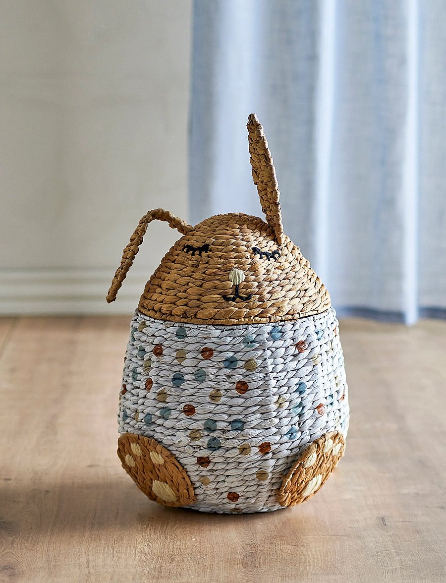 Bloomingville Mini - Villja Basket w/Lid - aufbewahrungskörbe - multi-coloured - 0