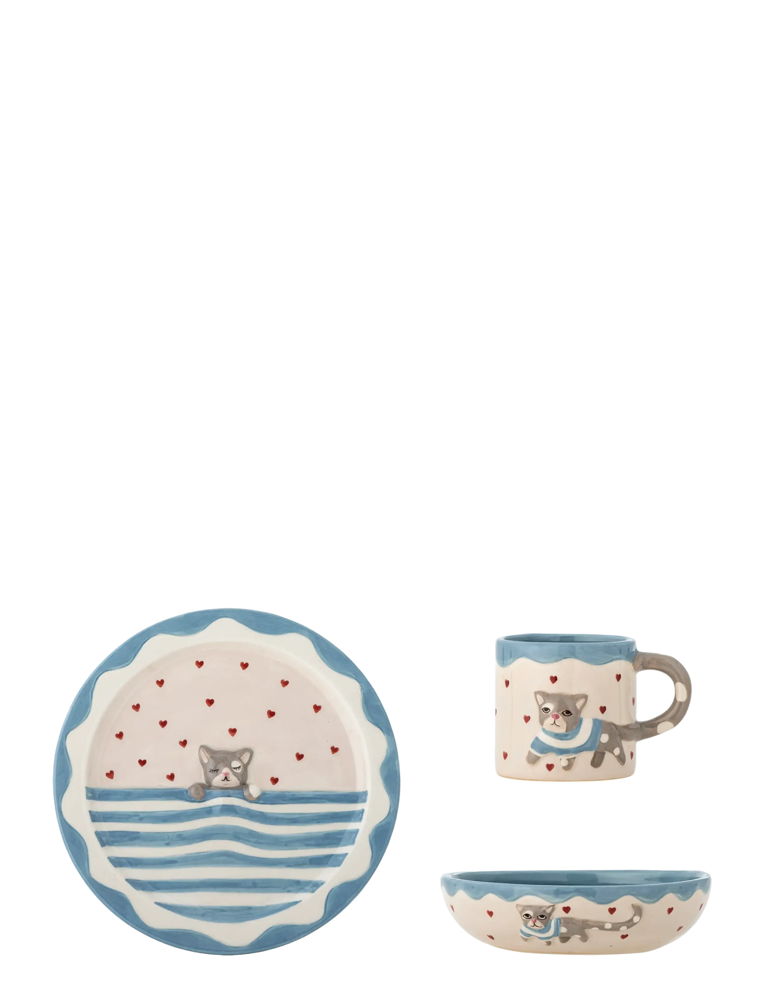Bloomingville Mini Mille Tableware Set - Essenszeit - MULTI-COLOURED / blue