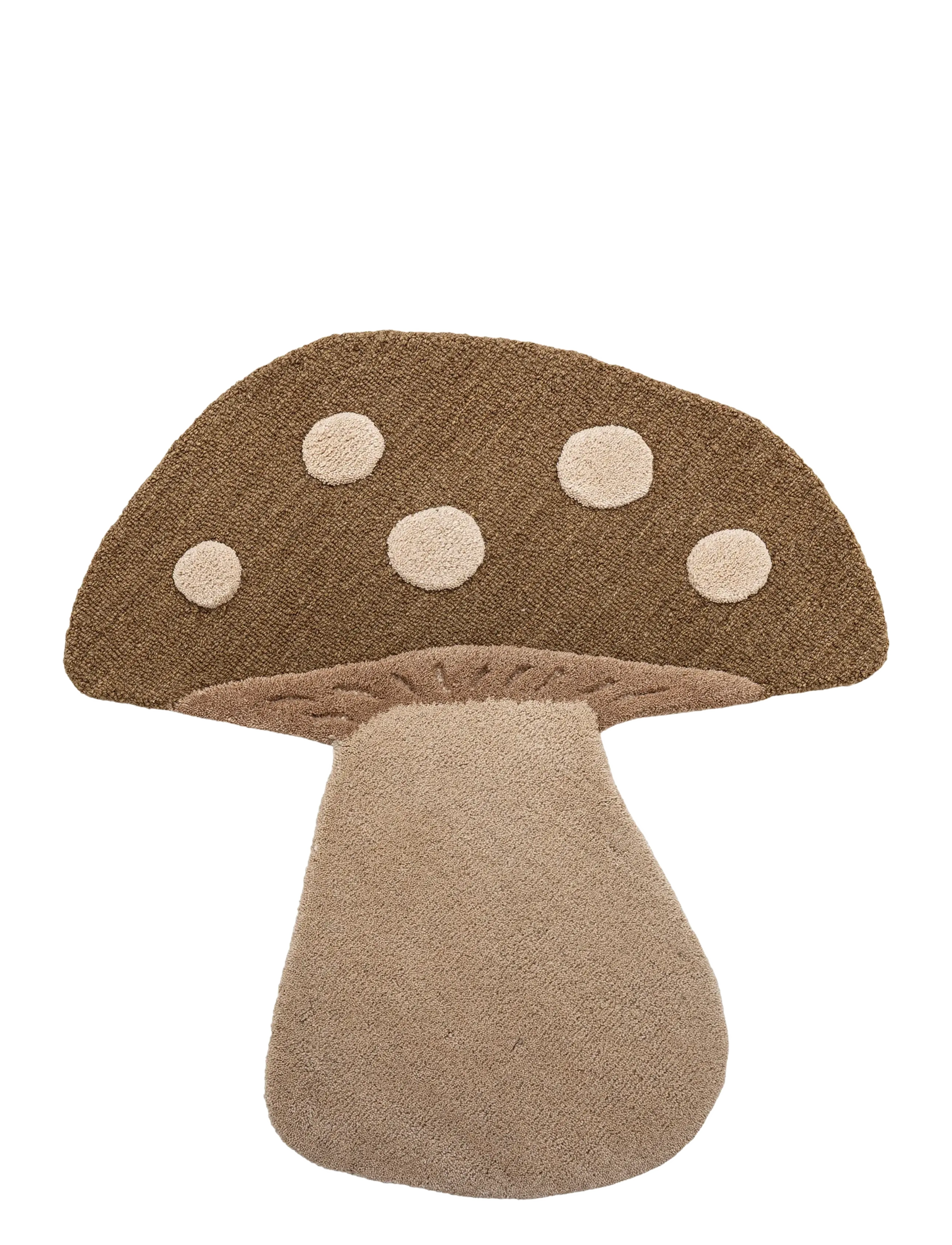 Bloomingville Mini Mushroom Rug - Wool - BROWN / brown