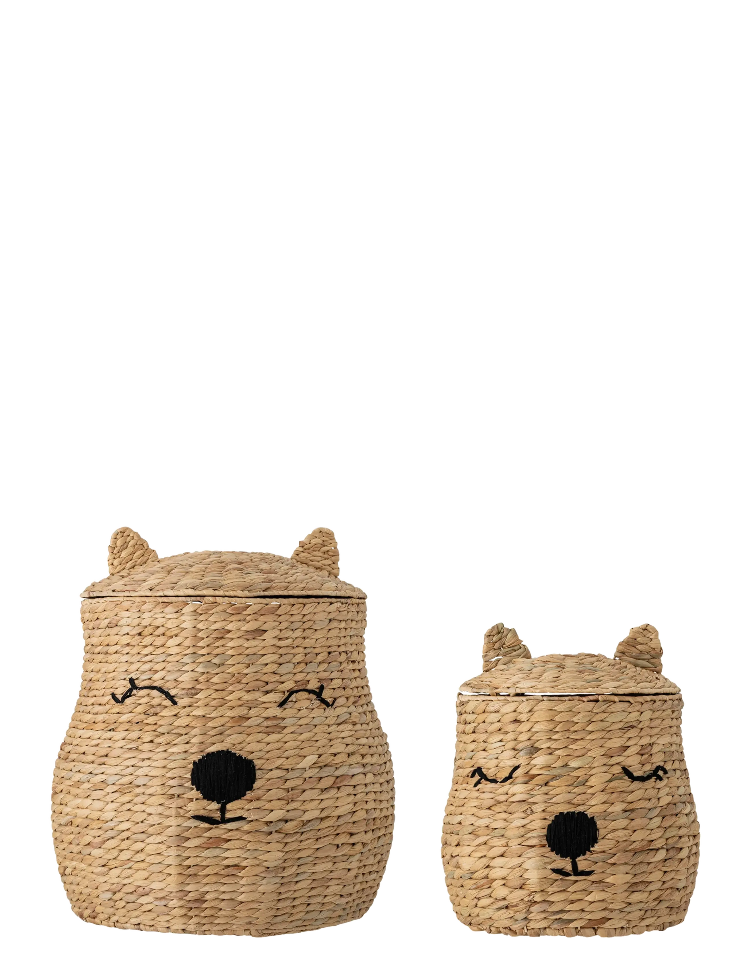 Bloomingville Mini Berny Basket w/Lid - Kosze do przechowywania - BROWN / brown