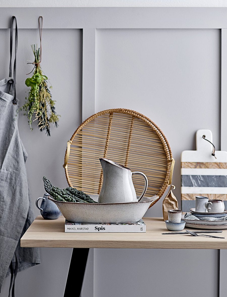 Bloomingville - Sandrine Plate - speiseteller - grey - 0