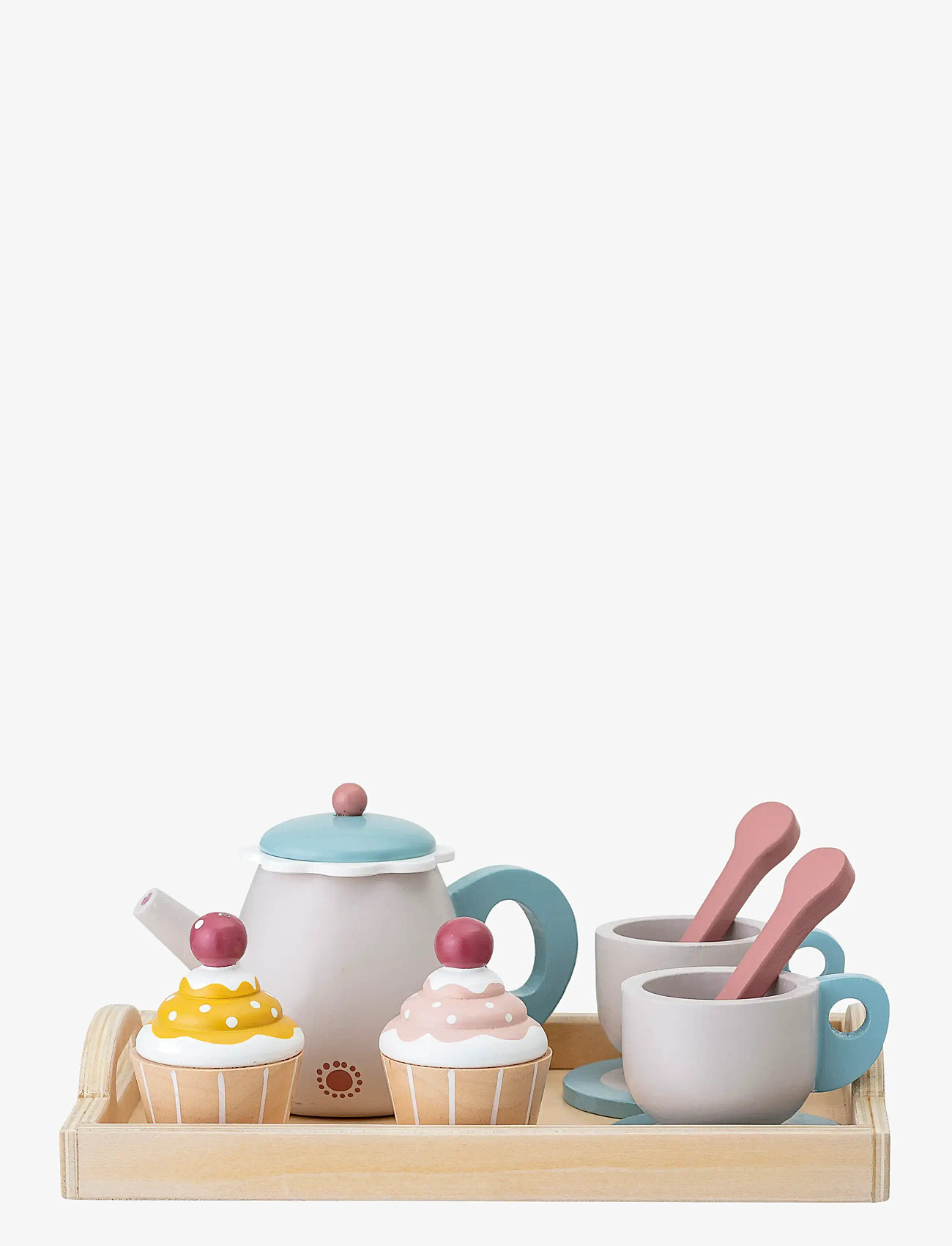 Bloomingville - Gentrim Play Set, Food, Grey, Plywood Set of 8 - kohvi & teekomplektid - multi - 1