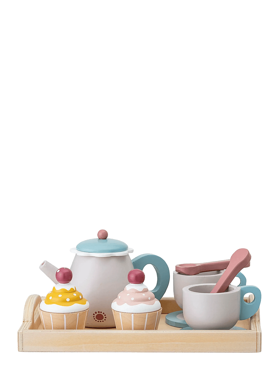 Bloomingville - Gentrim Play Set, Food, Grey, Plywood Set of 8 - kohvi & teekomplektid - multi - 2
