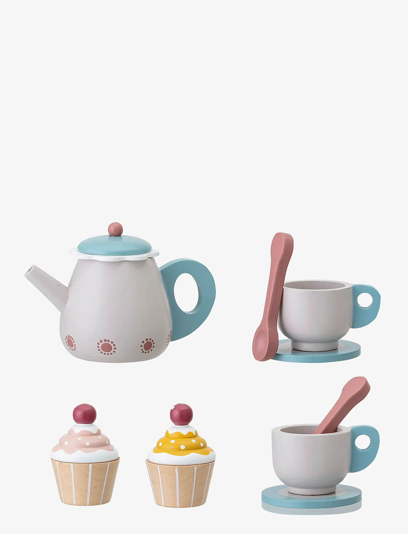 Bloomingville - Gentrim Play Set, Food, Grey, Plywood Set of 8 - kohvi & teekomplektid - multi - 3