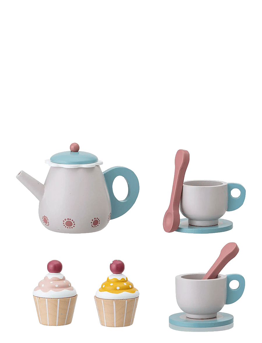 Bloomingville - Gentrim Play Set, Food, Grey, Plywood Set of 8 - kohvi & teekomplektid - multi - 3