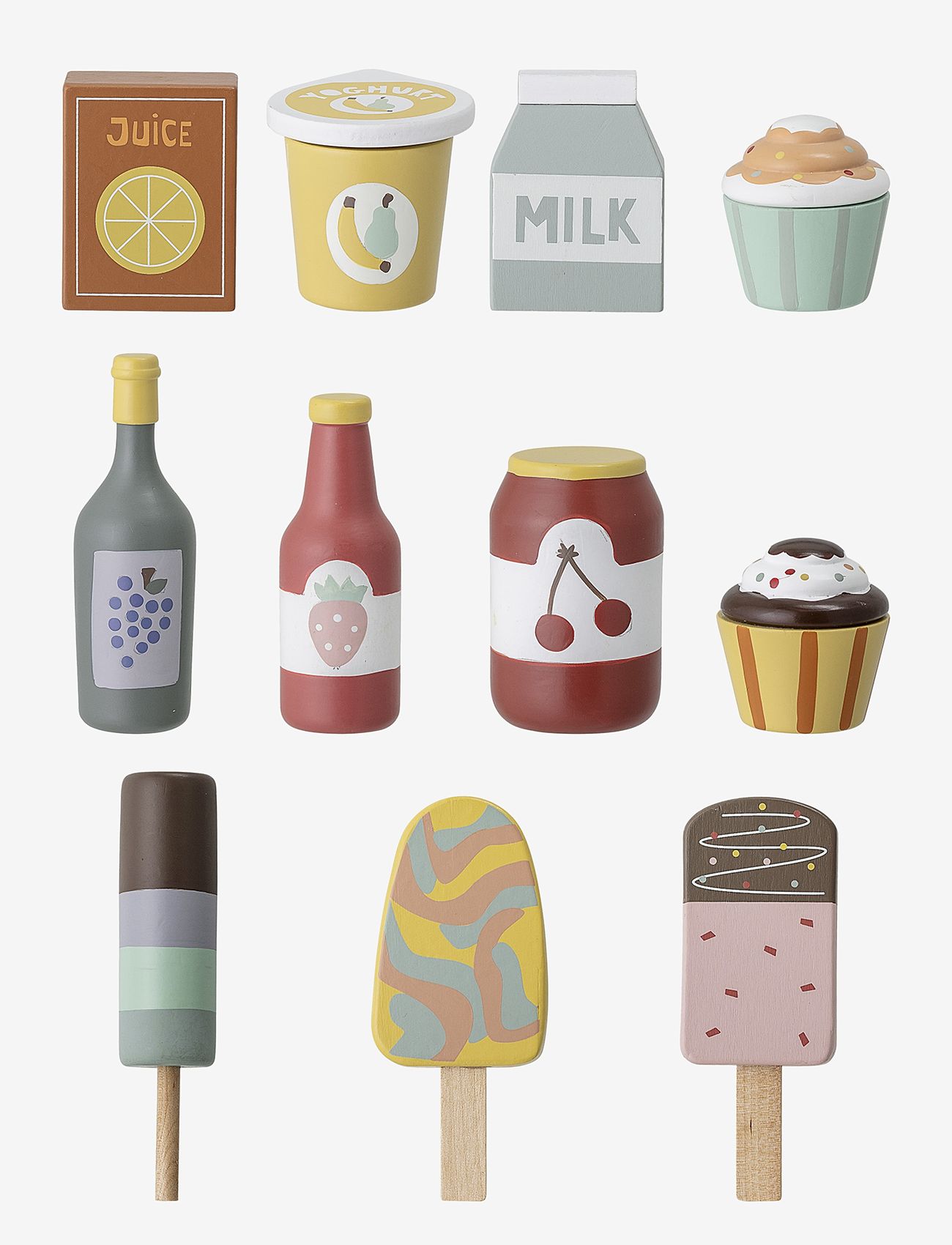 Bloomingville - Yuliya Play Set, Food, Red, Lotus Set of 11 - toy food & cakes - multi - 1