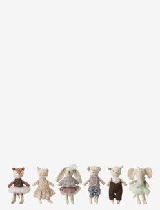 Animal friends Doll, Rose, Cotton  Set of 6, Bloomingville
