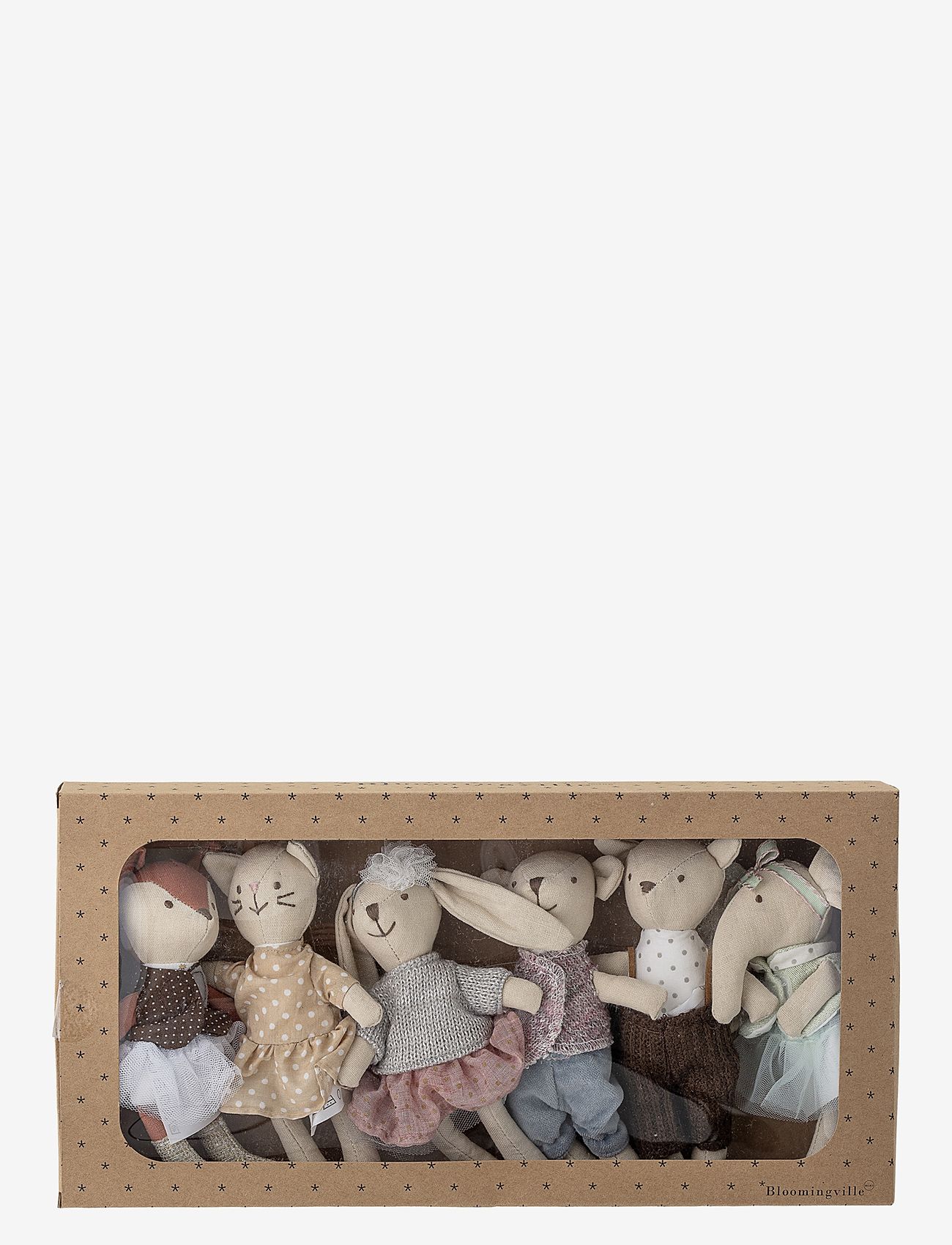 Bloomingville - Animal friends Doll, Rose, Cotton  Set of 6 - pehmoeläimet - multi - 2