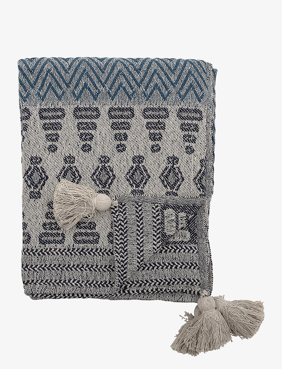 Bloomingville - Milas Throw - decken - blue - 1