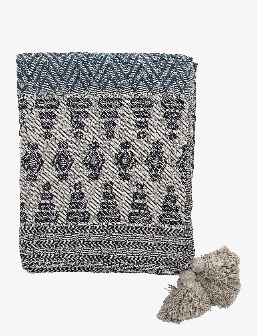 Bloomingville - Milas Throw - decken - blue - 2
