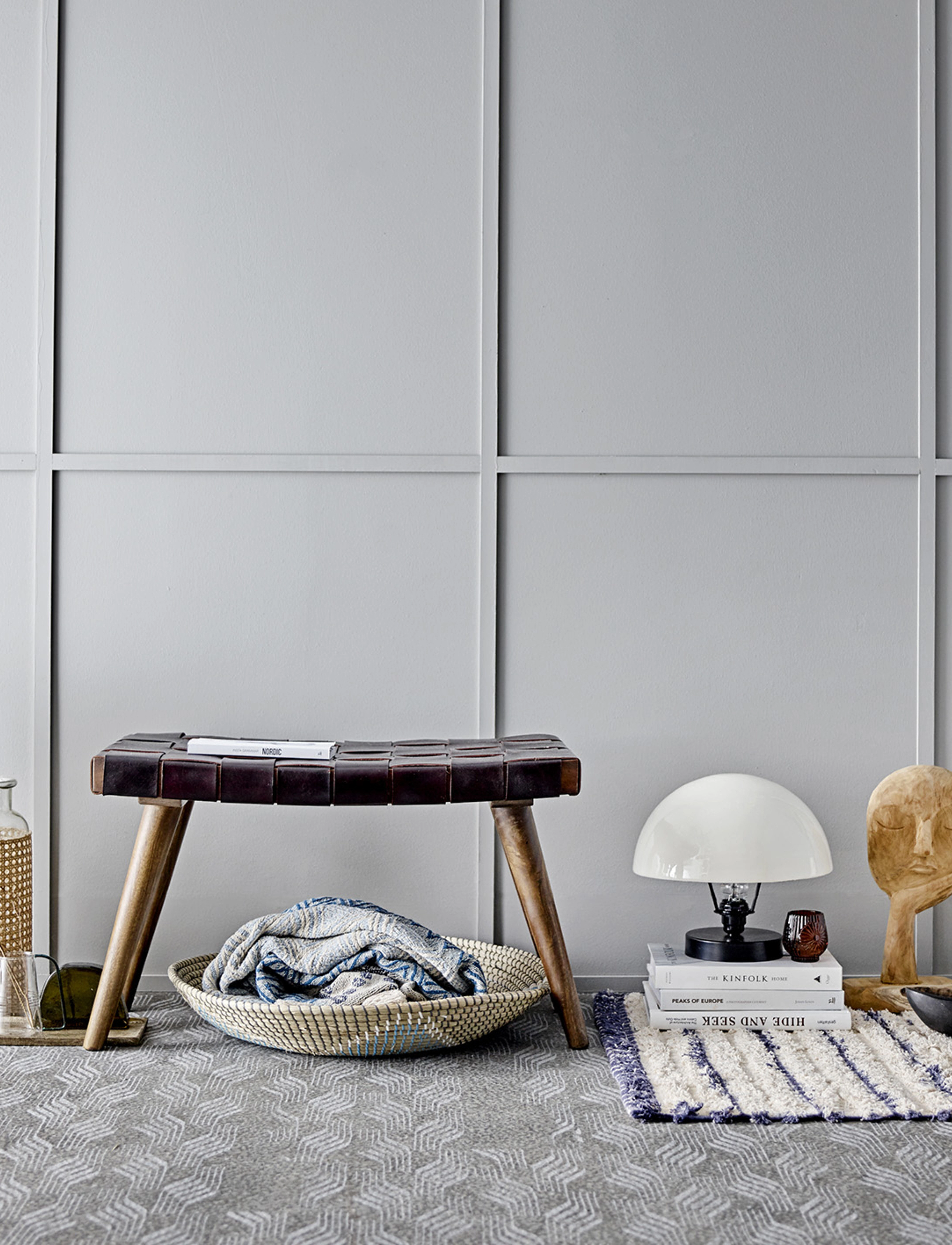 Bloomingville Plaid, Blå, Genanvendt Bomuld, 160X130 cm, Cushions & Blankets, Blau - Blankets Throws, Homeware