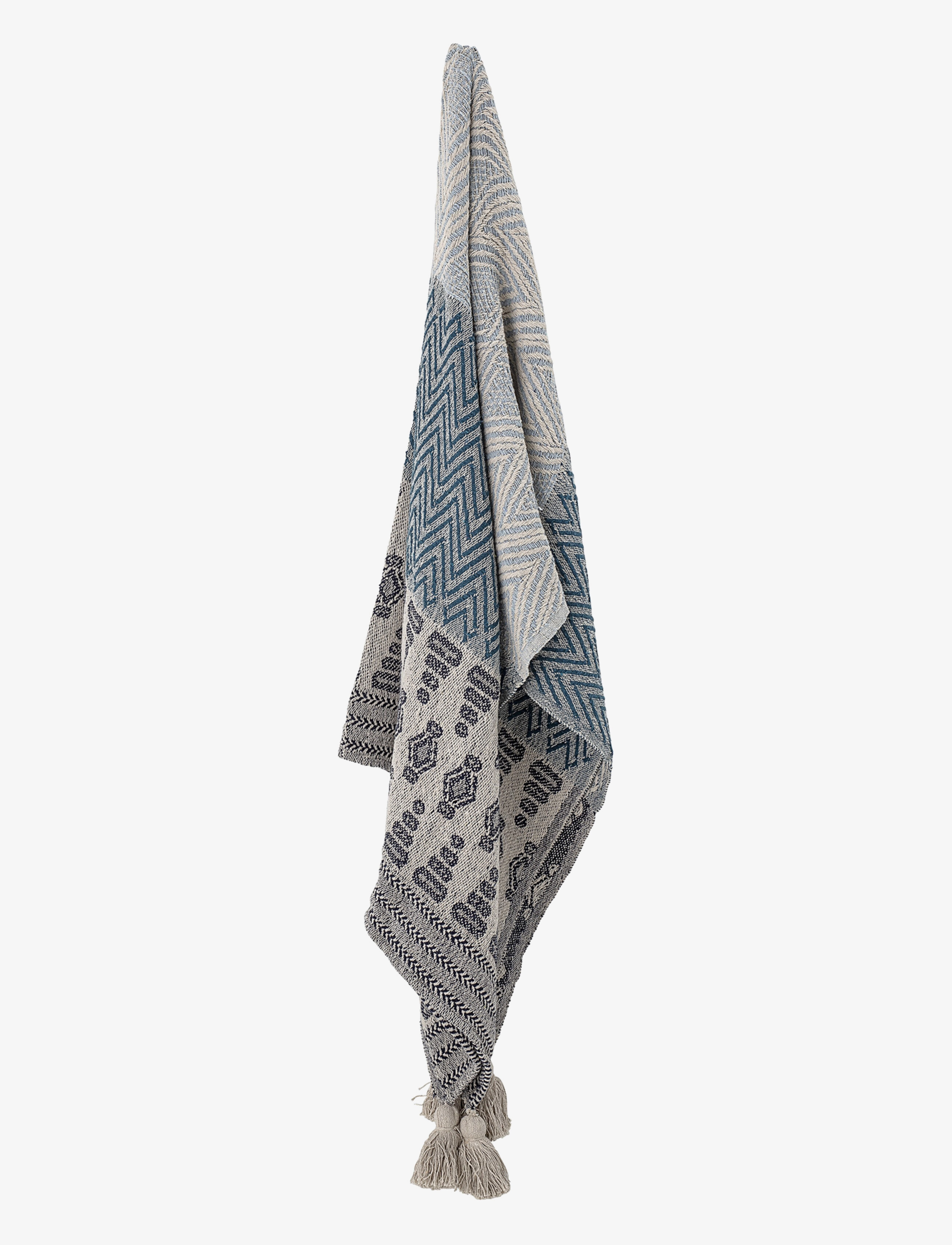 Bloomingville - Plaid, Blå, Genanvendt Bomuld - laveste priser - blue - 2
