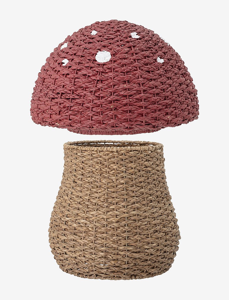 Bloomingville - Corintha Basket w/Lid, Red, Seagrass - aufbewahrungskörbe - red - 2