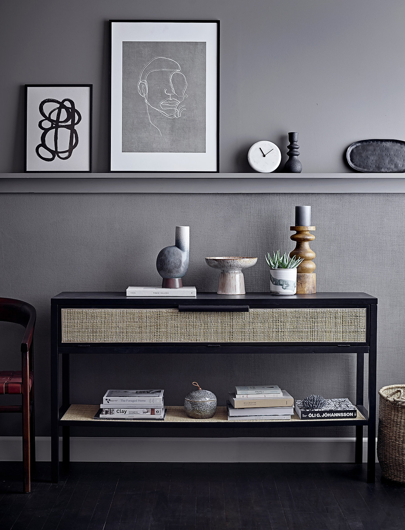 Bloomingville Emie Lysestage, Sort, Stentøj, One Size, Black, Dekoration > Lysestager Og Fyrfadsstager, Unisex