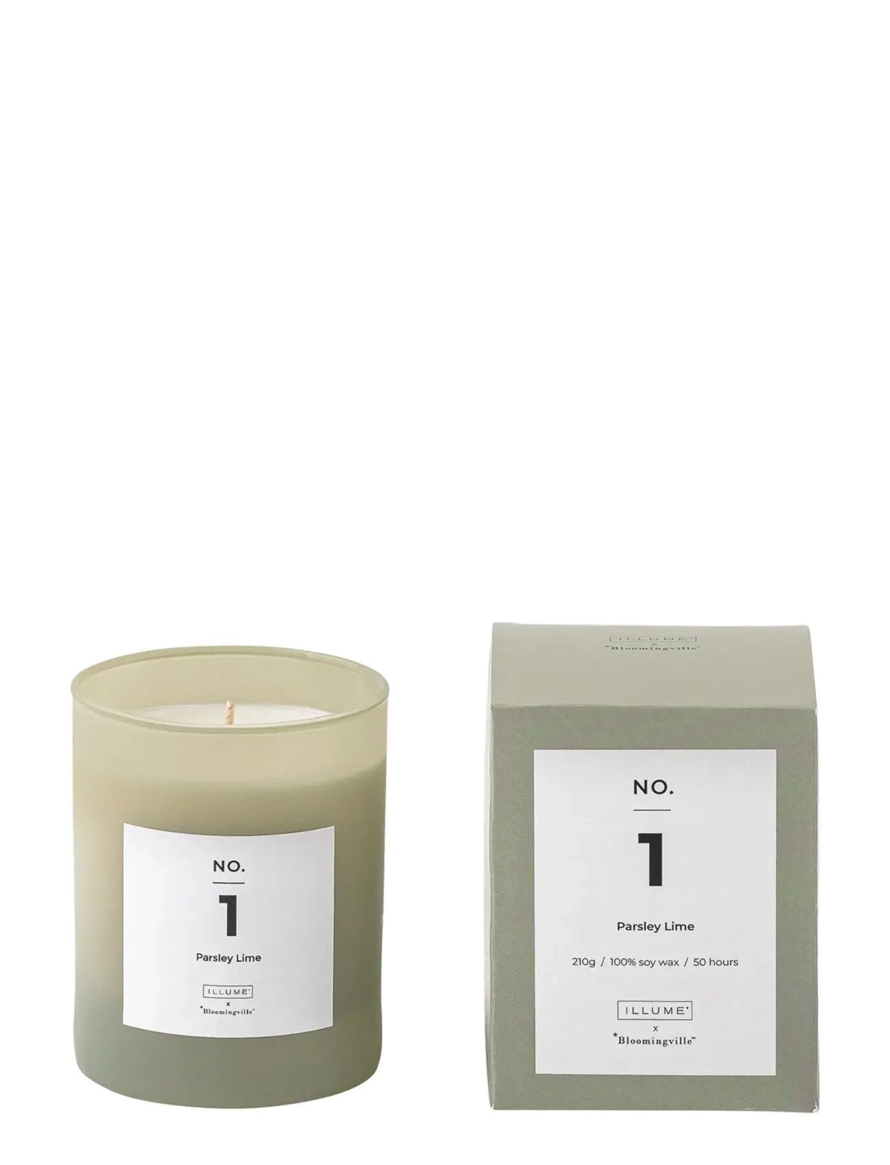 Bloomingville No.1-Parsley Lime Scent Candle, Bloklys, Grøn, Str: H10CM