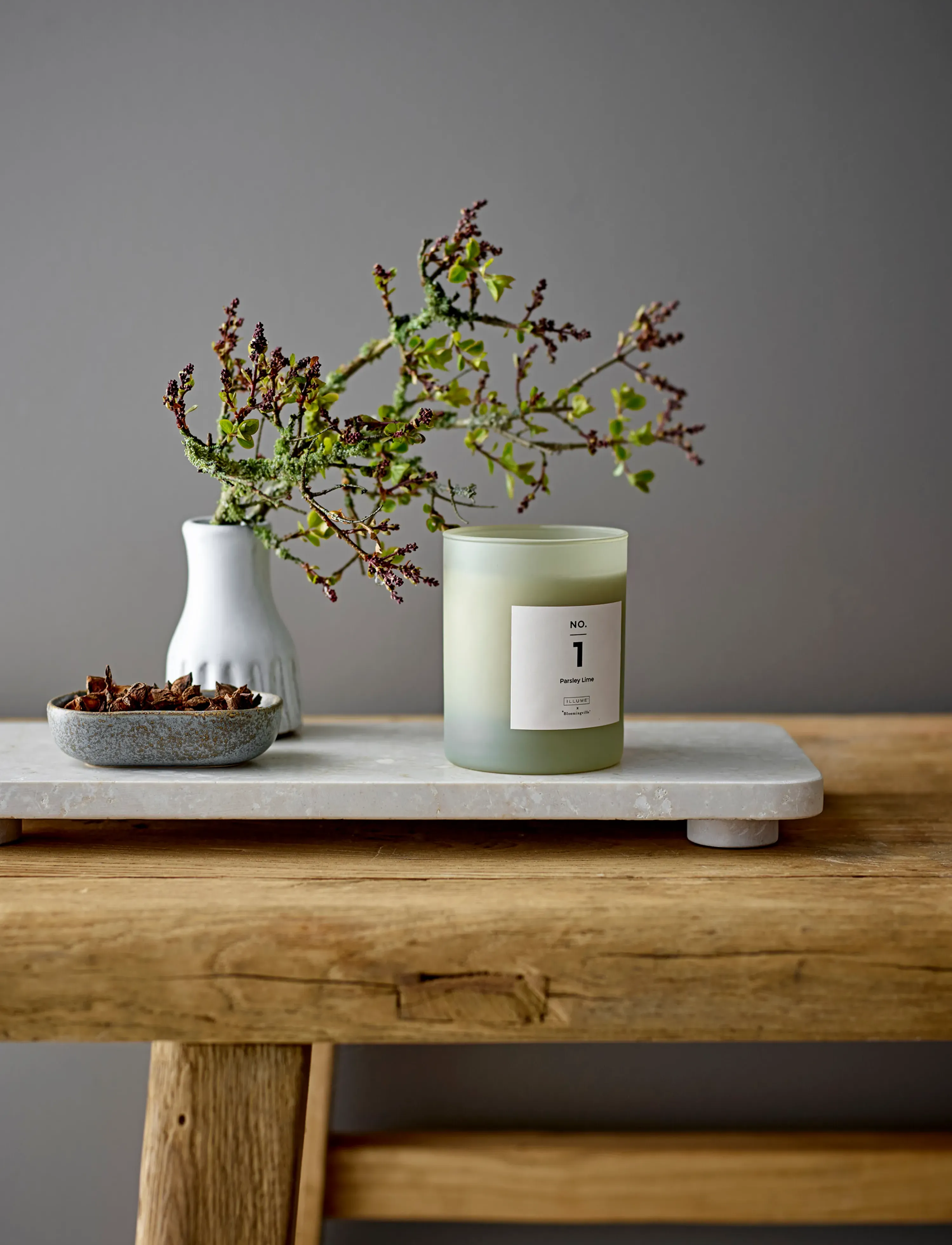 Bloomingville No.1-Parsley Lime Scent Candle, H10 cm, Candles, Grün - Block Homeware