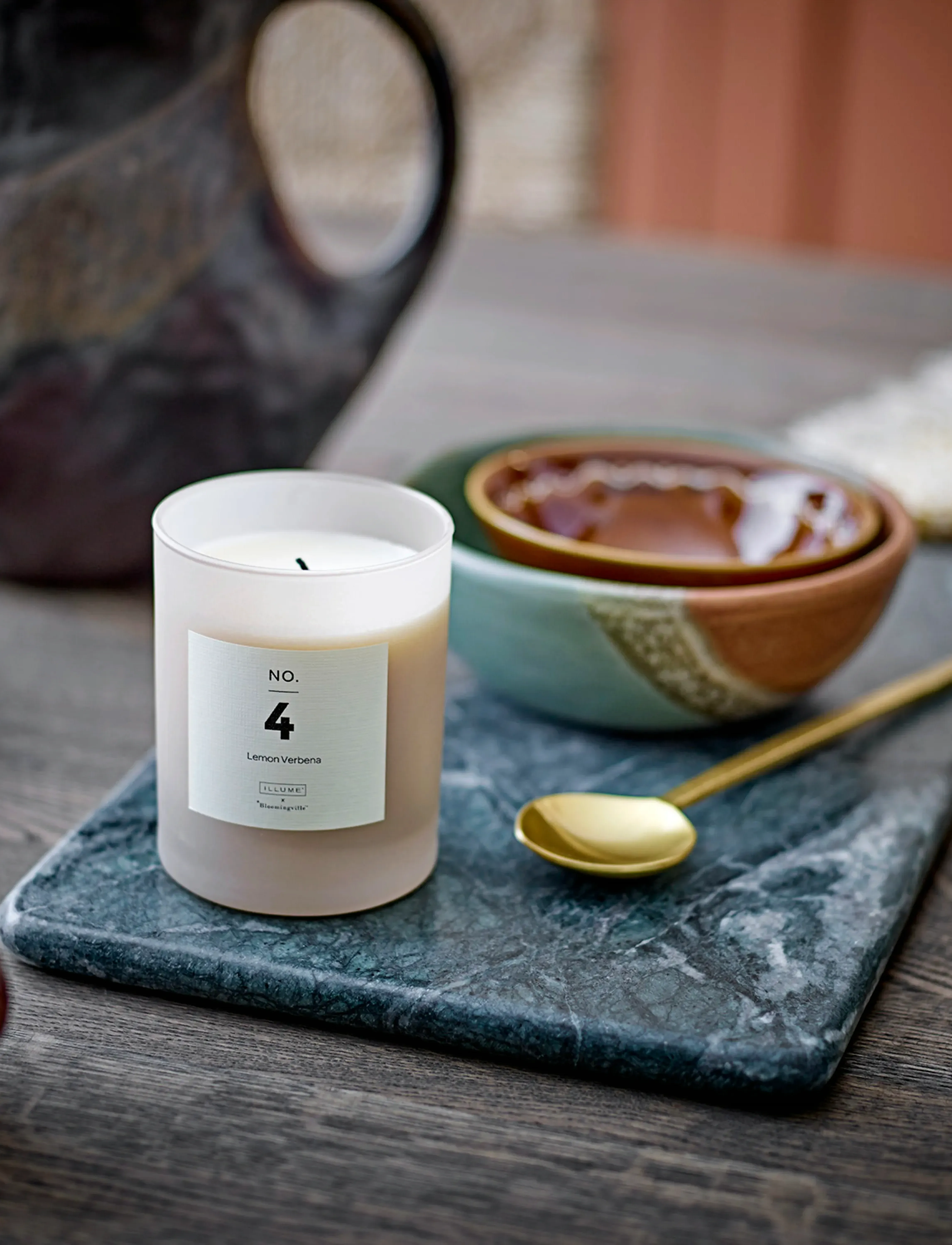 Bloomingville - NO.4-Lemon Verbena Scent Candle - blockkerzen - natural - 3