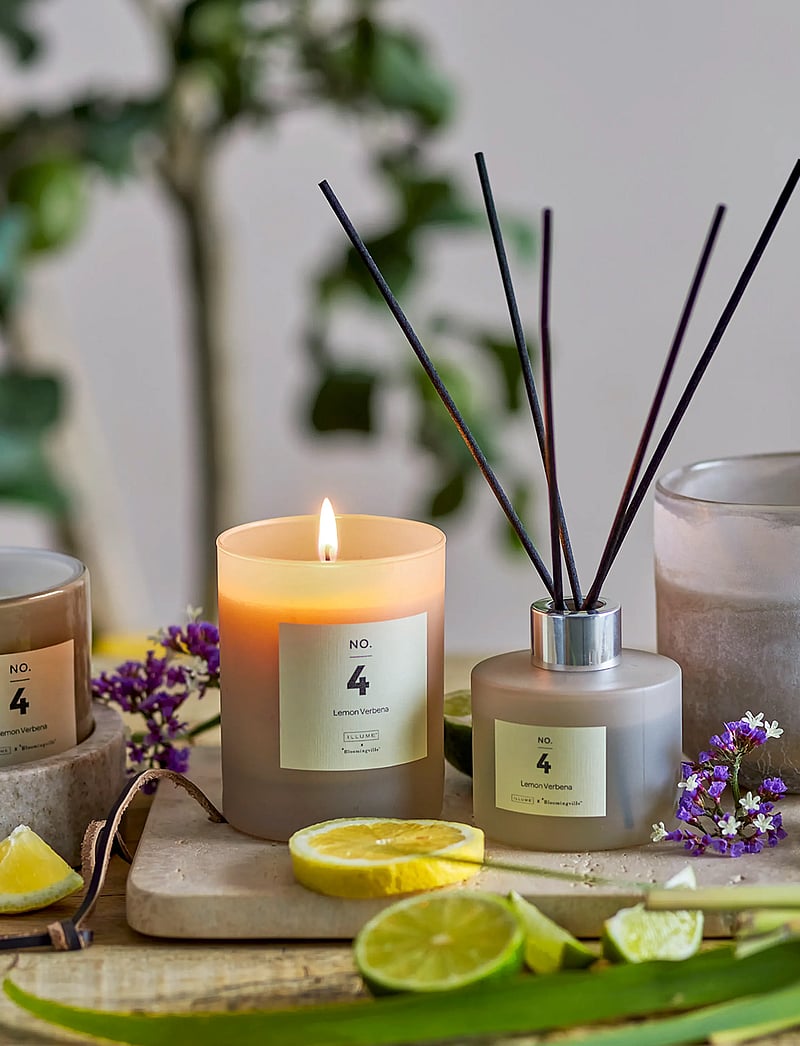Bloomingville - NO.4-Lemon Verbena Scent Candle - blockkerzen - natural - 5