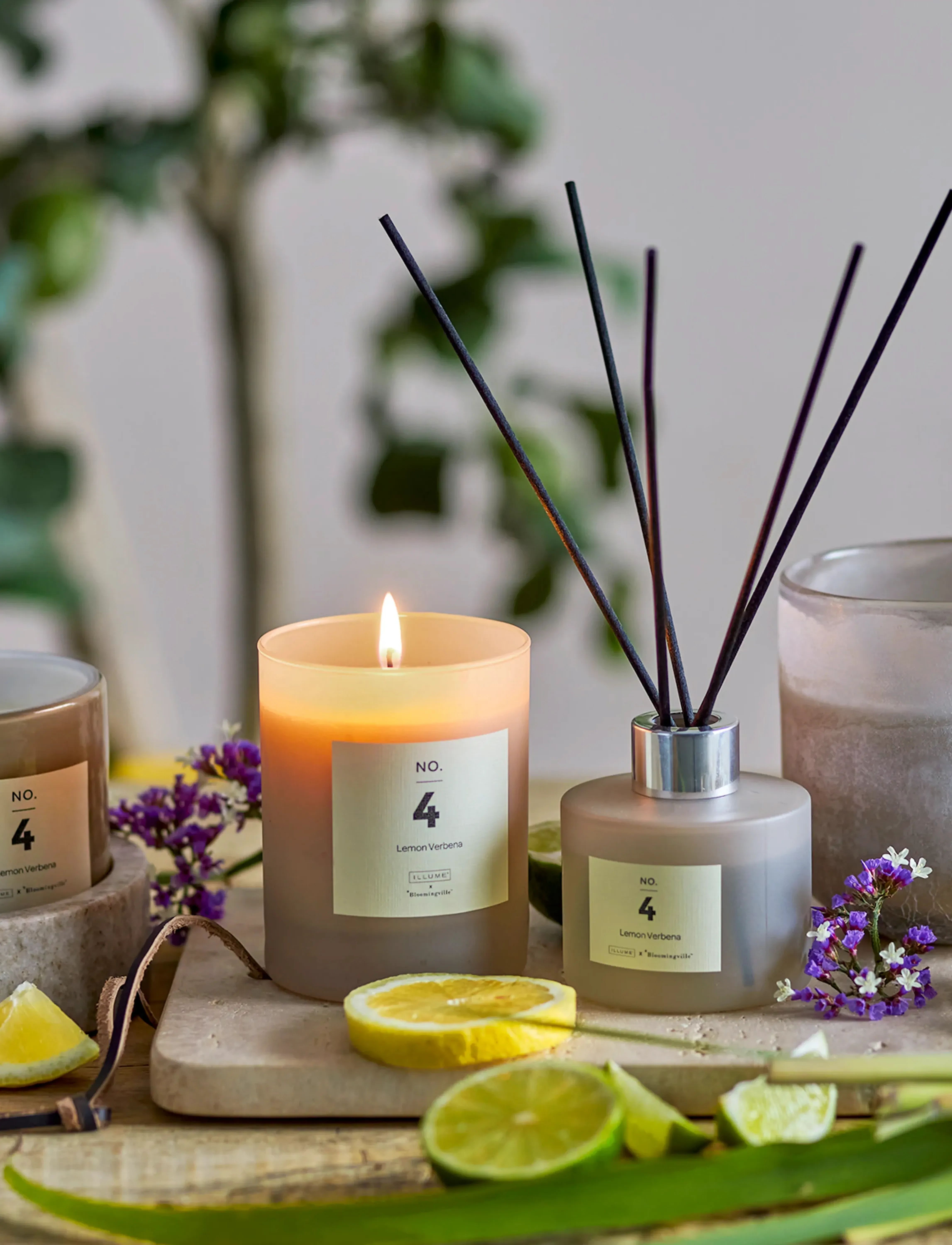 Bloomingville - NO.4-Lemon Verbena Scent Candle - vaska sveces - natural - 5