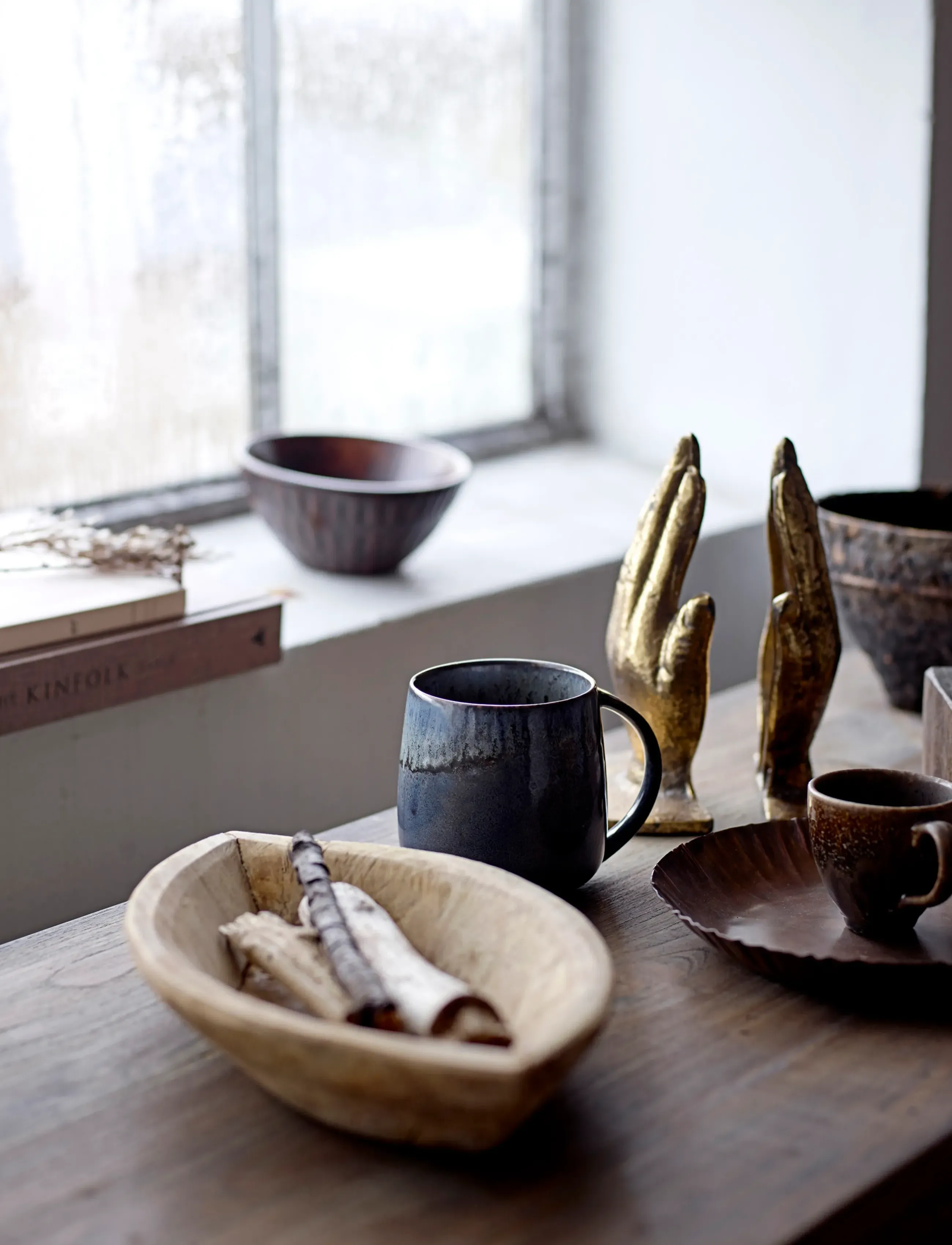 Bloomingville Cloe Mug, Rose, Stoneware, 38 CL, Multi/patterned, Kopper & Krus > Kaffekopper, Unisex
