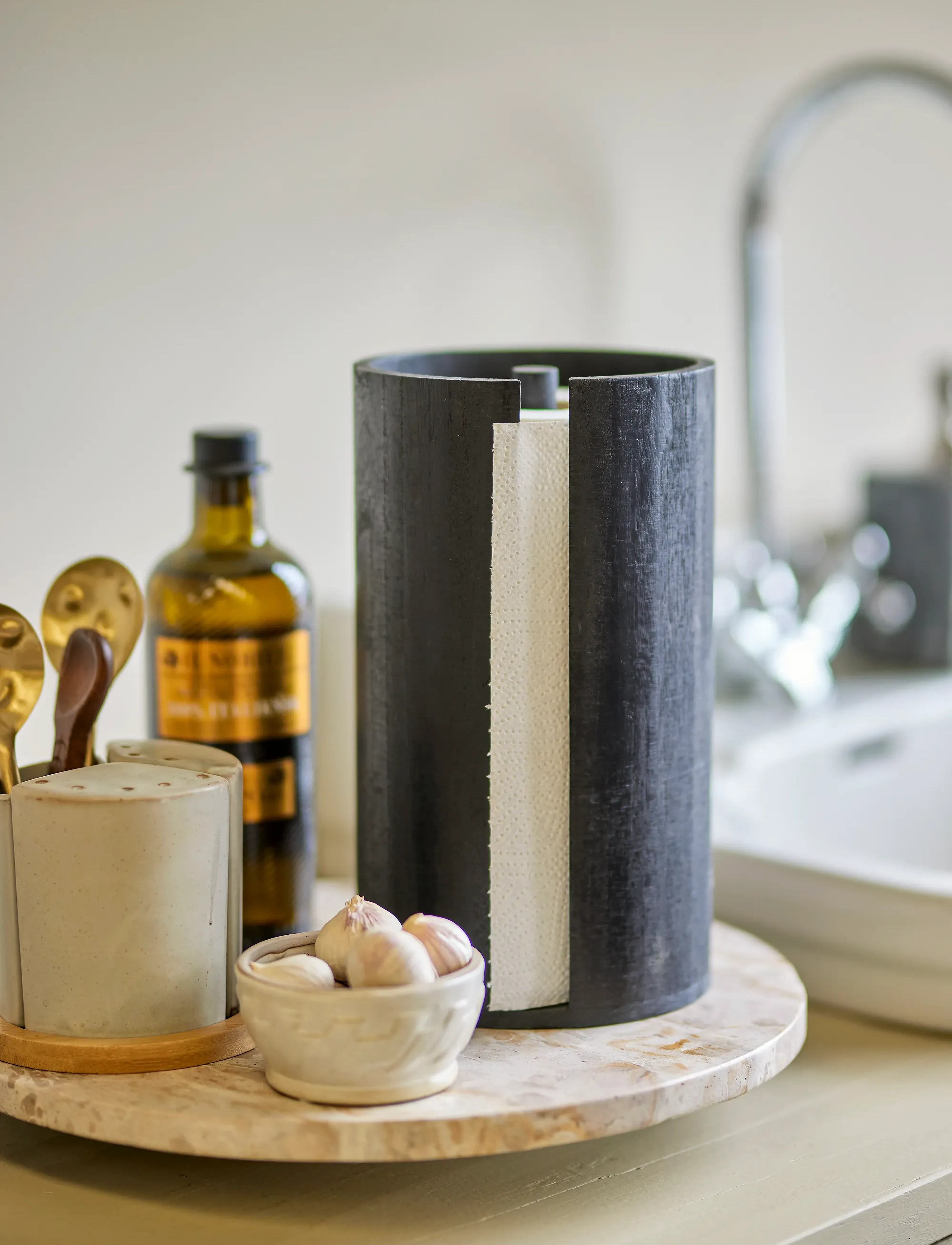 Bloomingville Køkkenrulleholder, Sort, Kejsertræ, One Size, Kitchen, Schwarz - Household Paperholder, Homeware