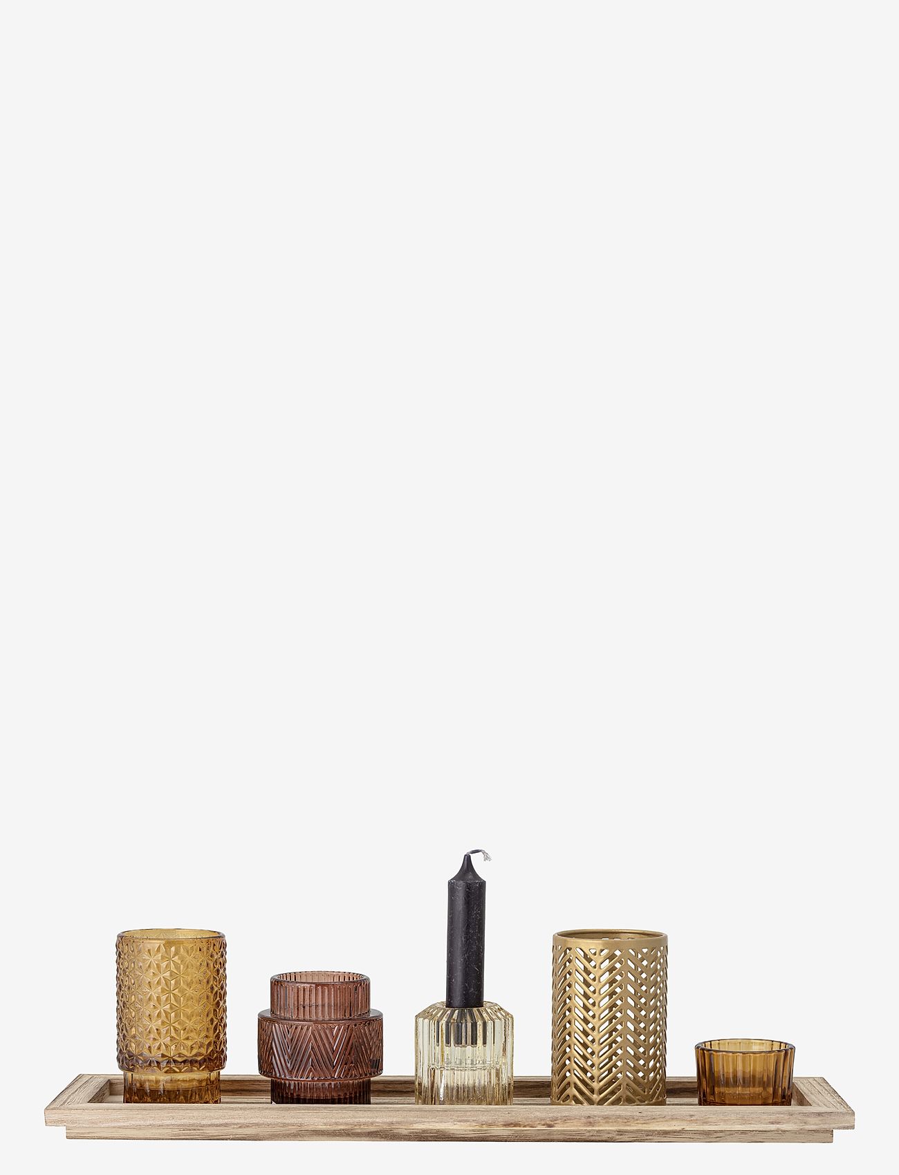 Bloomingville - Elvina Tray w/Votive  Set of 6 - köp efter pris - brown - 2