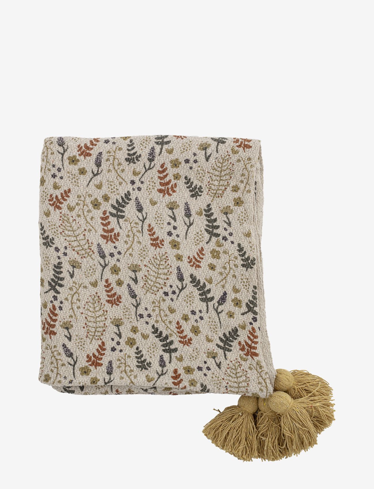 Bloomingville Filipa Throw, Yellow, Recycled, Blankets & Quilts, Multi/mønstret, Str: 130X160CM