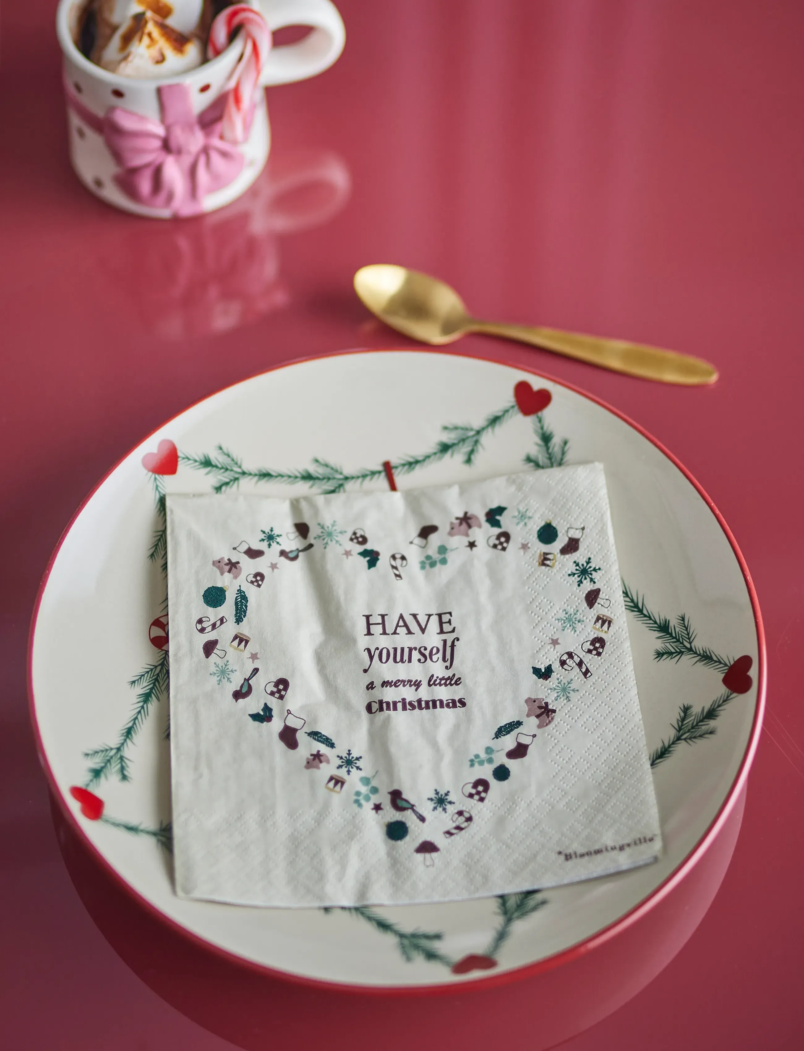 Bloomingville - Paia Napkin - stofservietter - red - 1