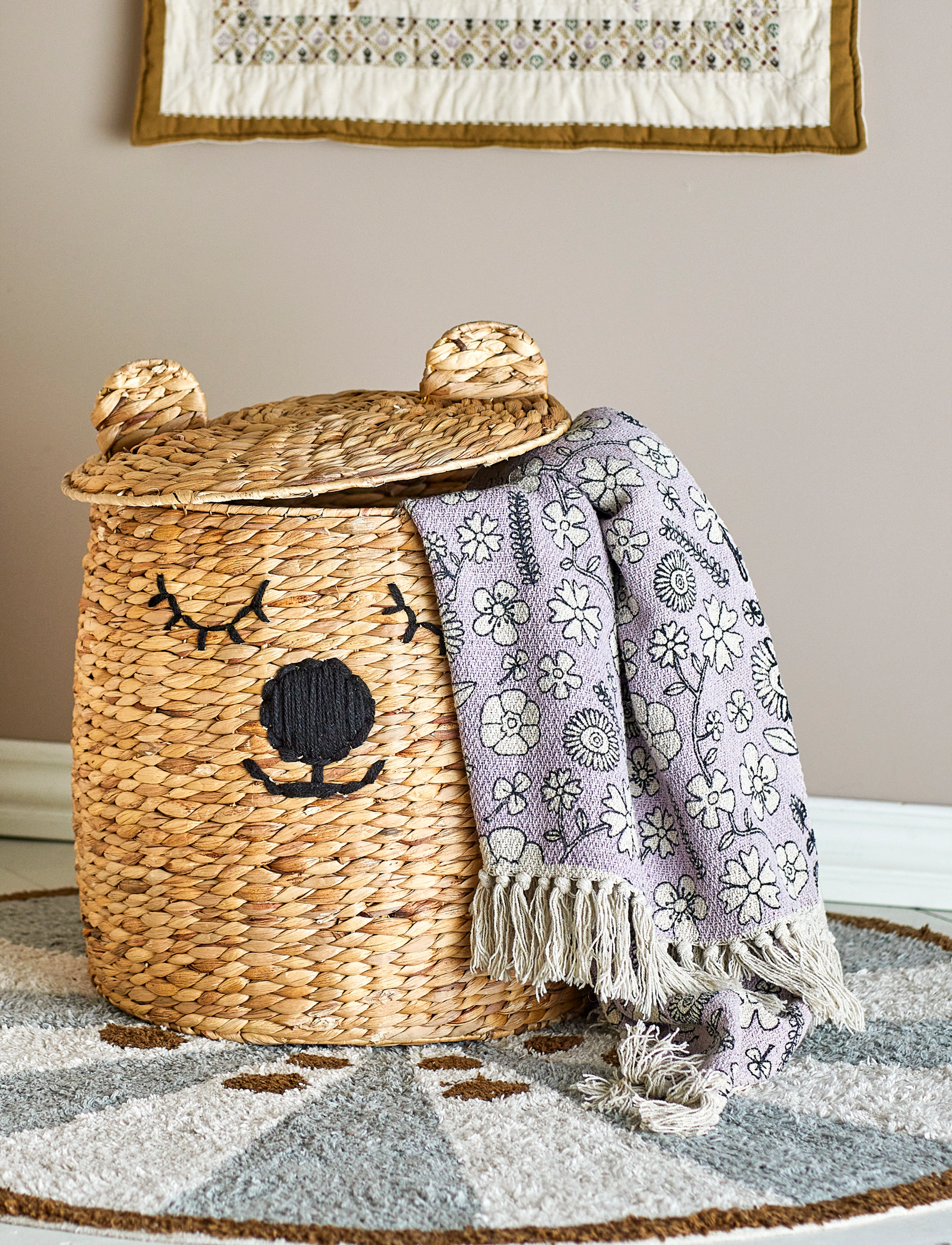 Bloomingville Salli Throw, 130X160 cm, Cushions & Blankets, Lila - Blankets Throws, Homeware