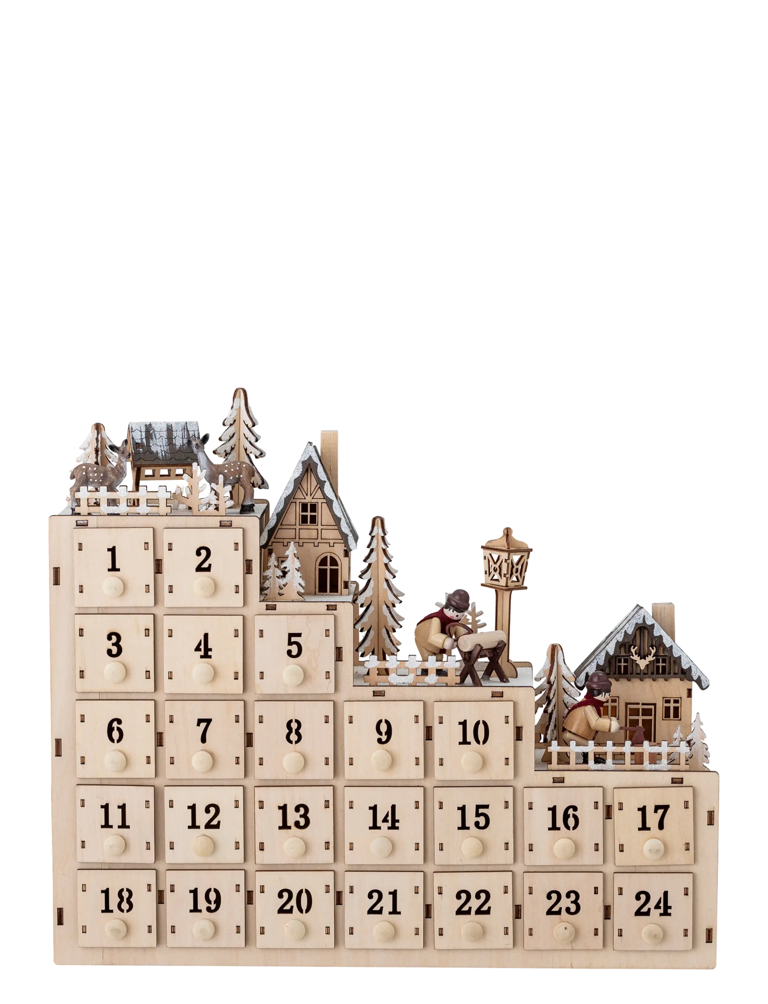 Bloomingville Richie Calendar w/Light - Weihnachtsdekoration - NATURAL / beige