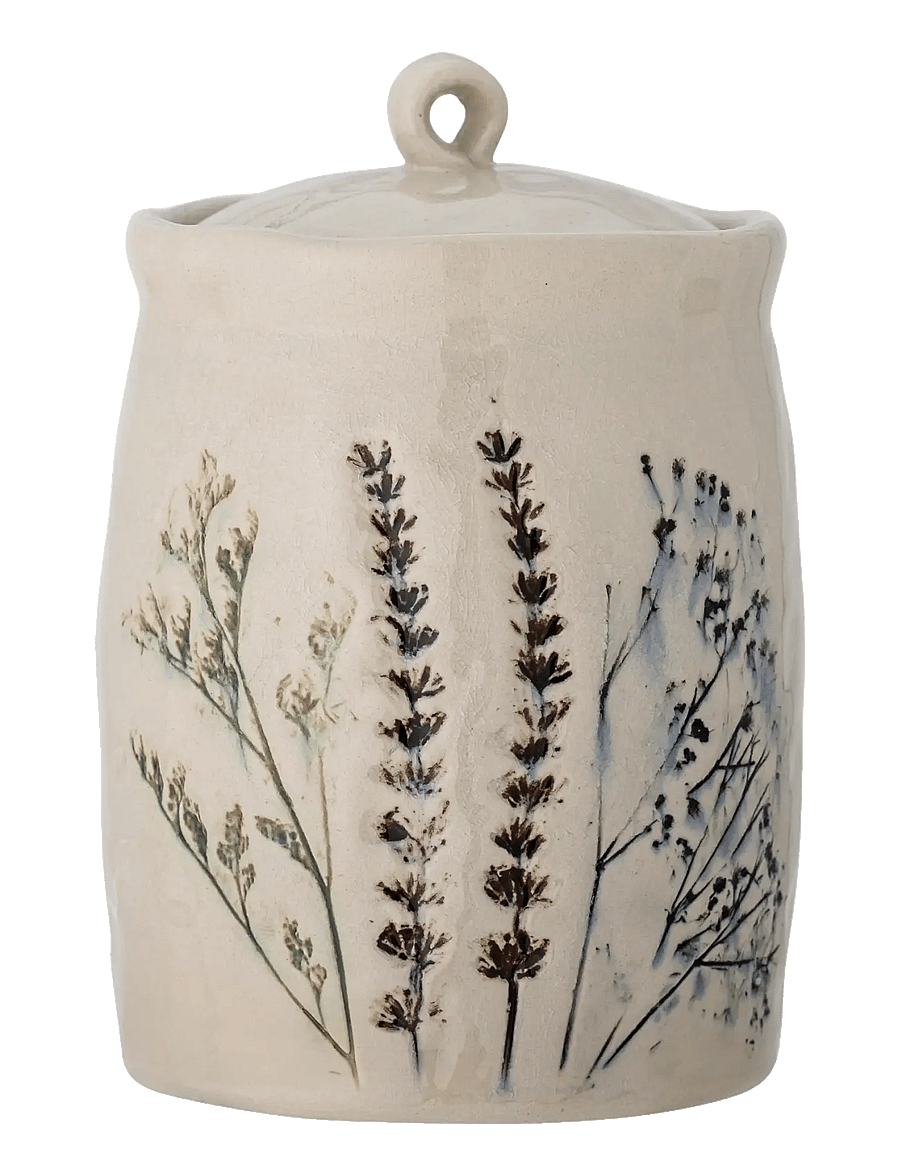 Bloomingville - Bea Jar w/Lid - vorratsgläser - natural - 1