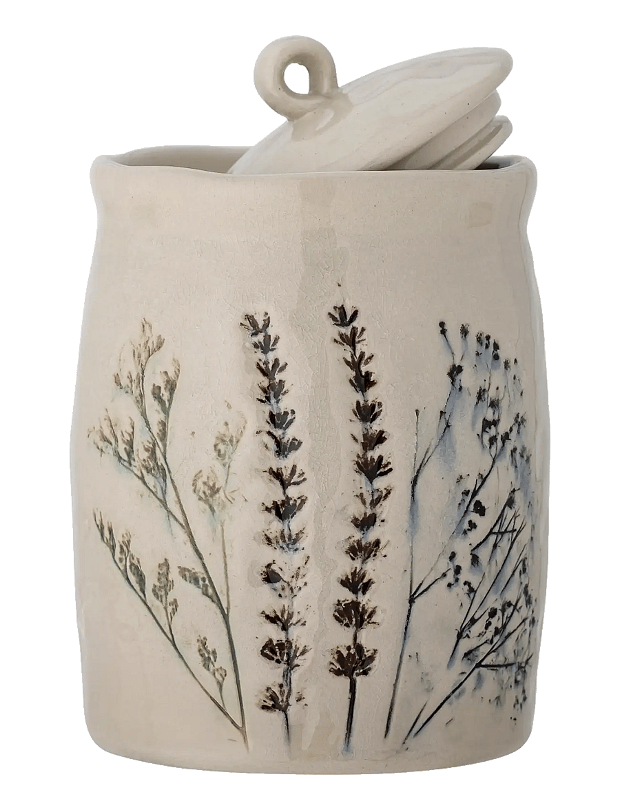 Bloomingville - Bea Jar w/Lid - vorratsgläser - natural - 2