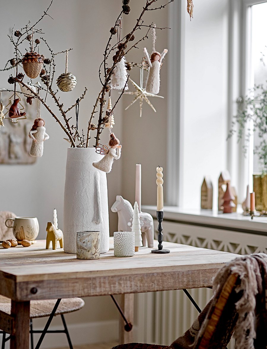 Bloomingville - Siffer Candle Holder - weihnachtsdekoration - white - 0