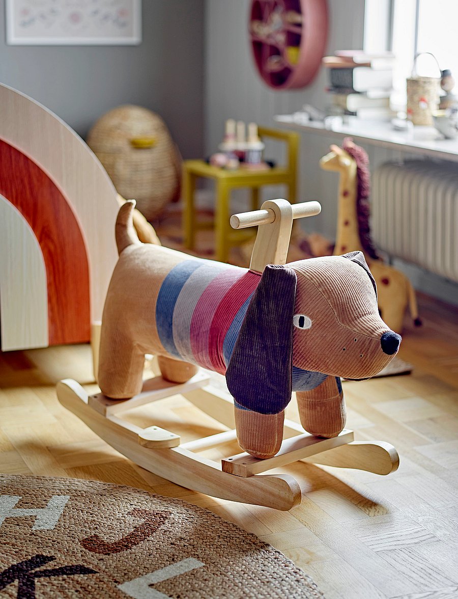 Bloomingville - Charlie Rocking Toy, Dog, Brown, Polyester - geschenkideen - brown - 0