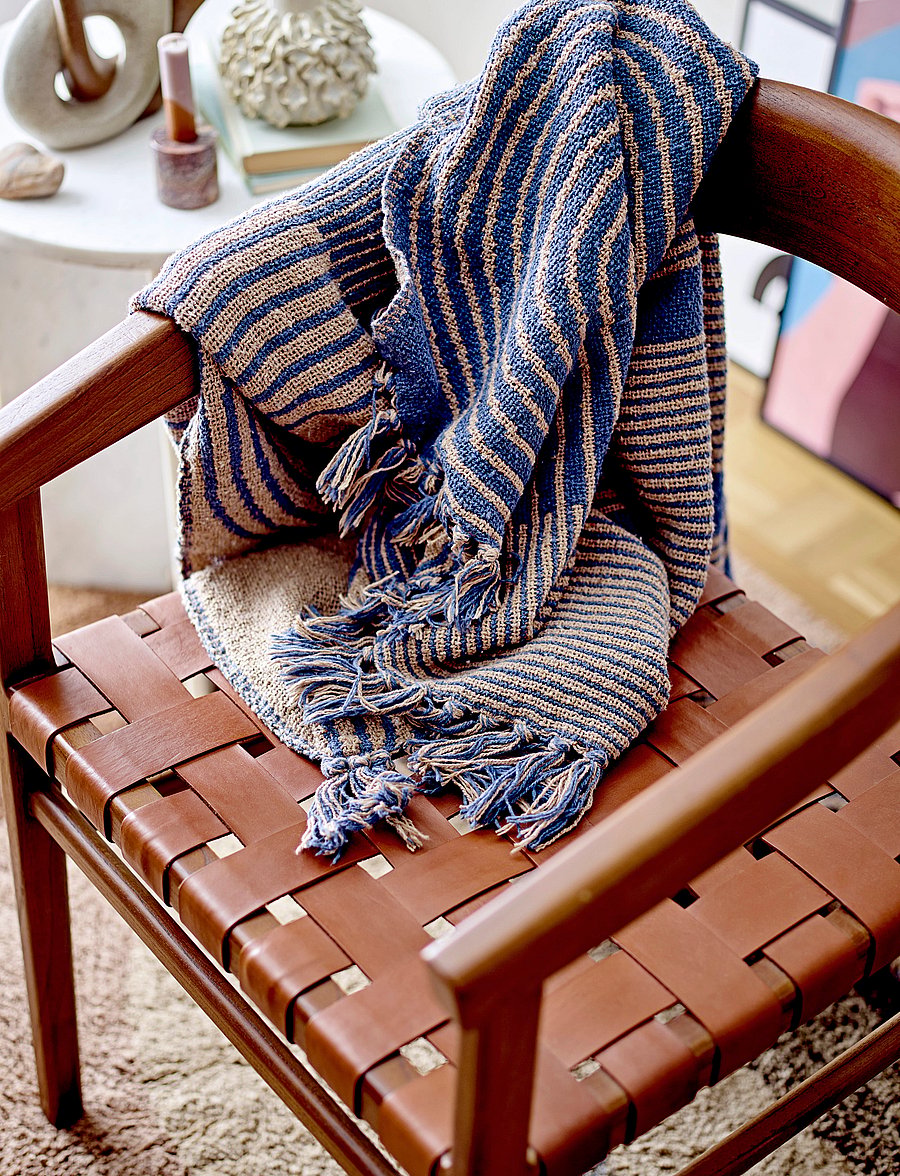 Bloomingville - Tiffanie Throw - die niedrigsten preise - blue - 5