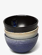 Elia Bowl, Stoneware Set of 3 - BLUE