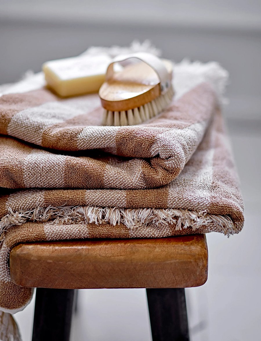 Bloomingville - Elaia Towel, Brown, Cotton - saunalinad - brown - 0