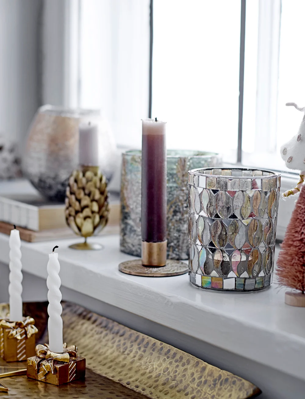 Bloomingville - Twist Candle - tischkerzen - white - 2