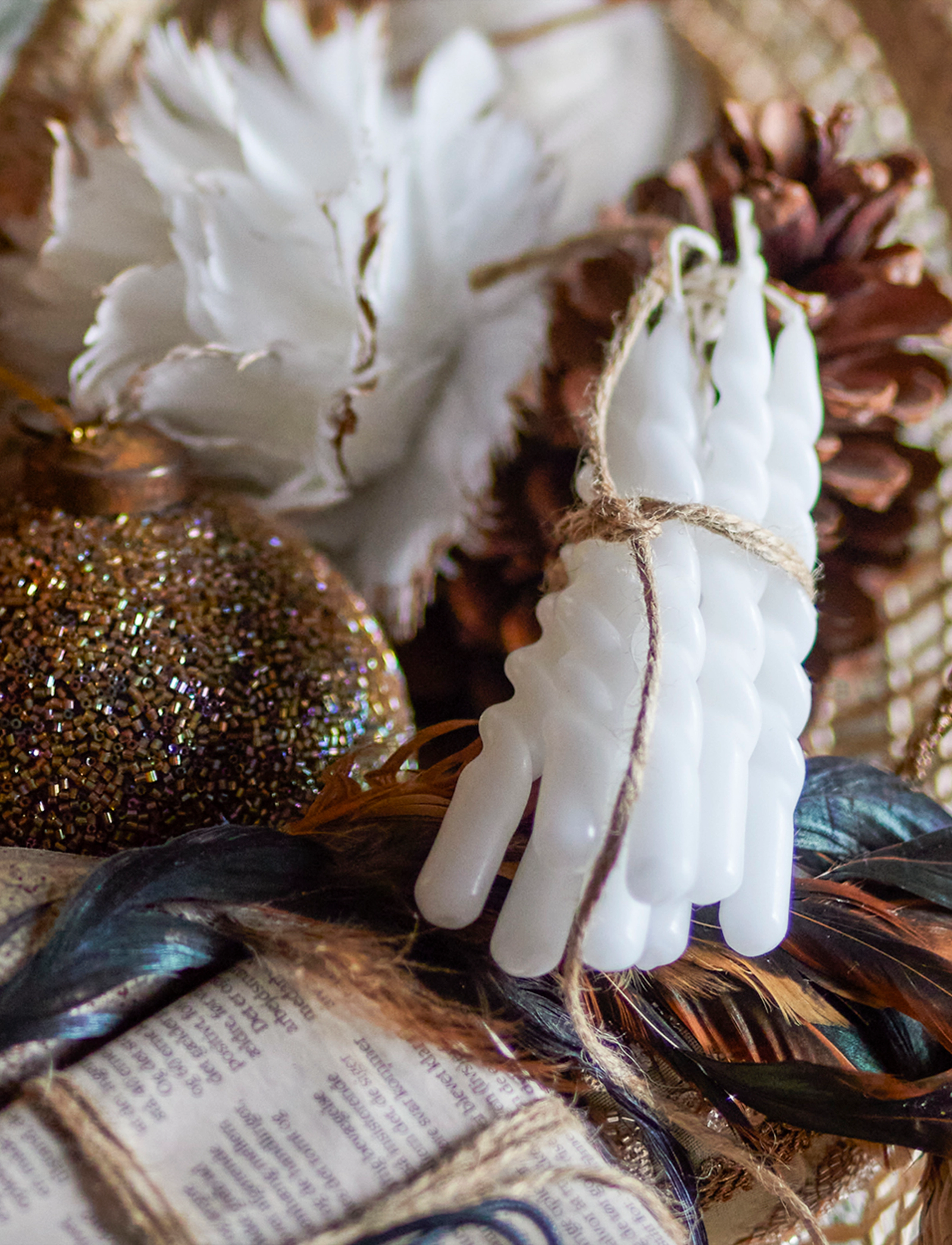 Bloomingville - Twist Candle - najniższe ceny - white - 3