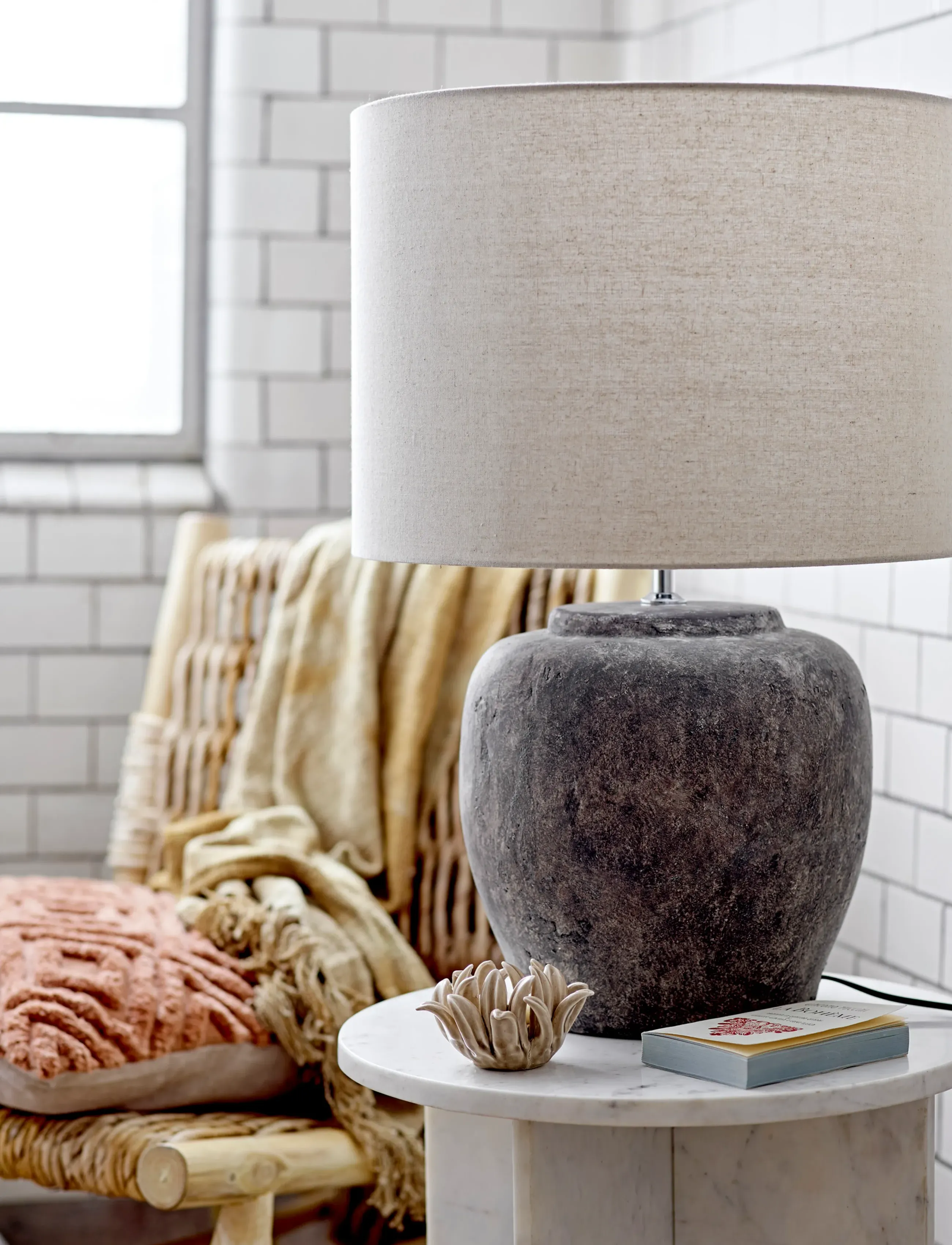 Bloomingville Isabelle Table Lamp, Ø 44 cm, Lamps, Braun - Homeware