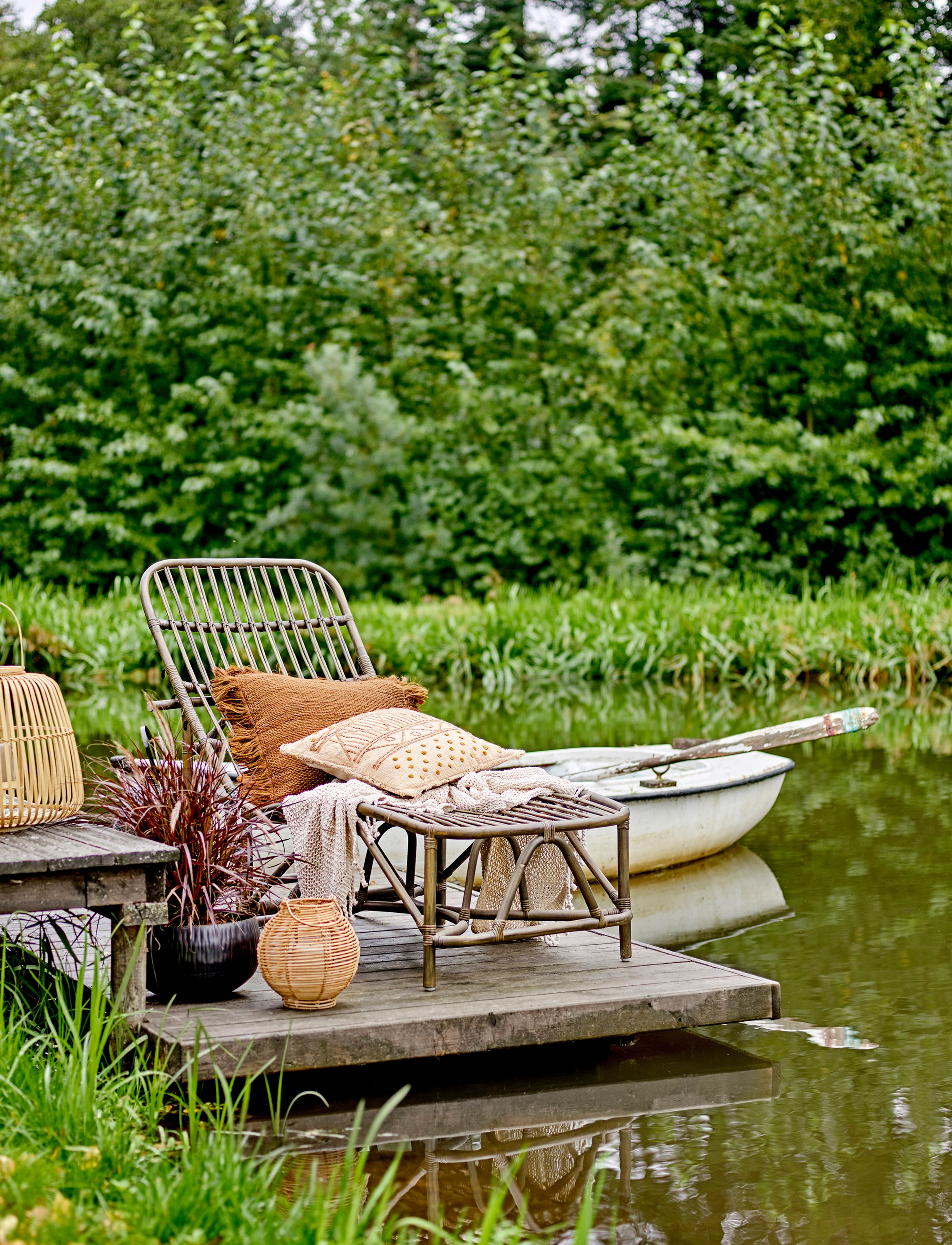 Bloomingville Dione Liggestol, Brun, Rattan, One Size, Brown, Udendørs Miljø > Udendørs Skamler, Unisex