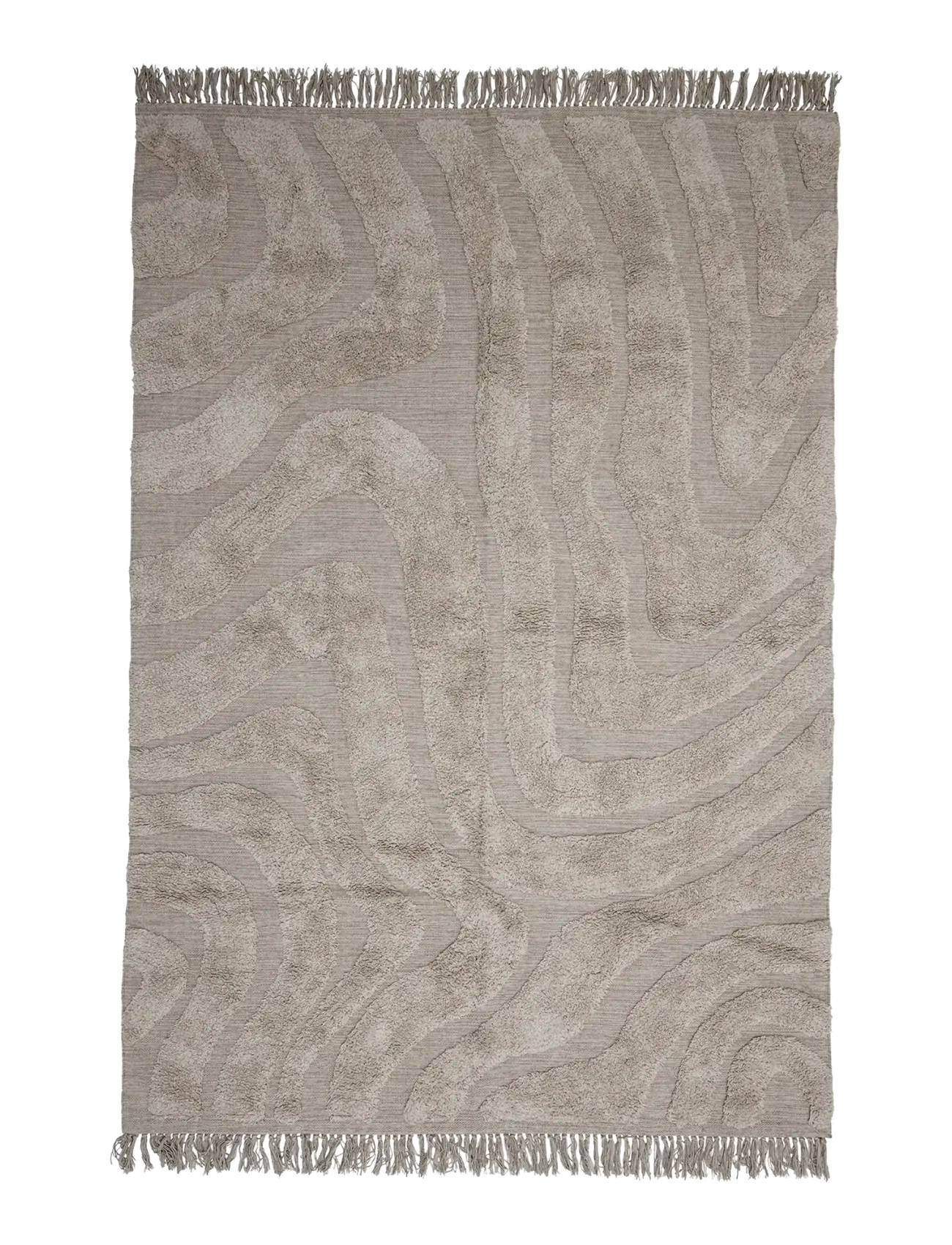 Bloomingville Elaine Rug, Bomuldsmåtte og kludetæppe, Beige, Str: 210X150CM