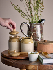 Bloomingville - Elaf Jar w/Lid & Spoon, Set of 3 - kitchen jars - brown - 4