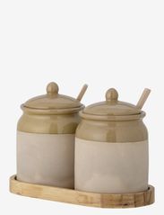 Bloomingville - Elaf Jar w/Lid & Spoon, Set of 3 - kitchen jars - brown - 2