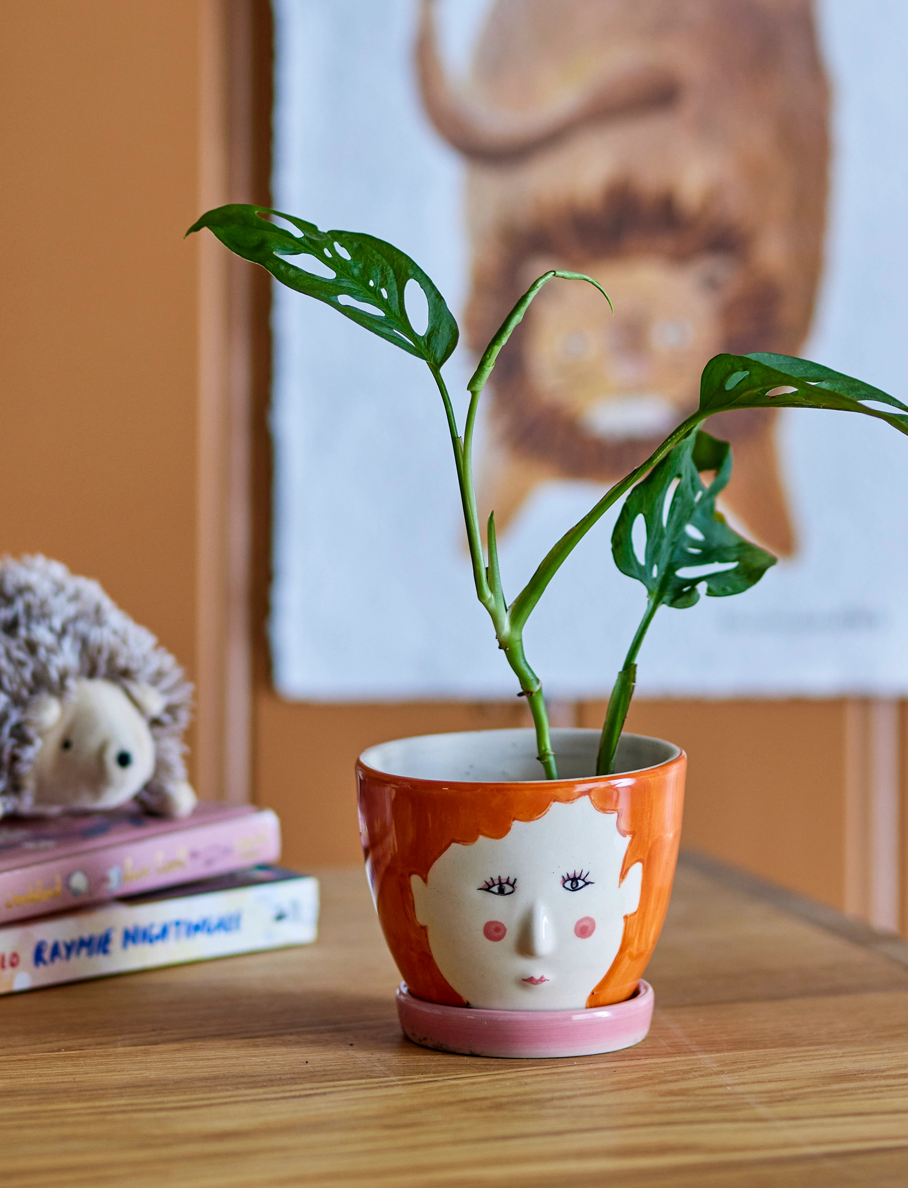 Bloomingville - Jaya Flowerpot w/Saucer - orange - 2